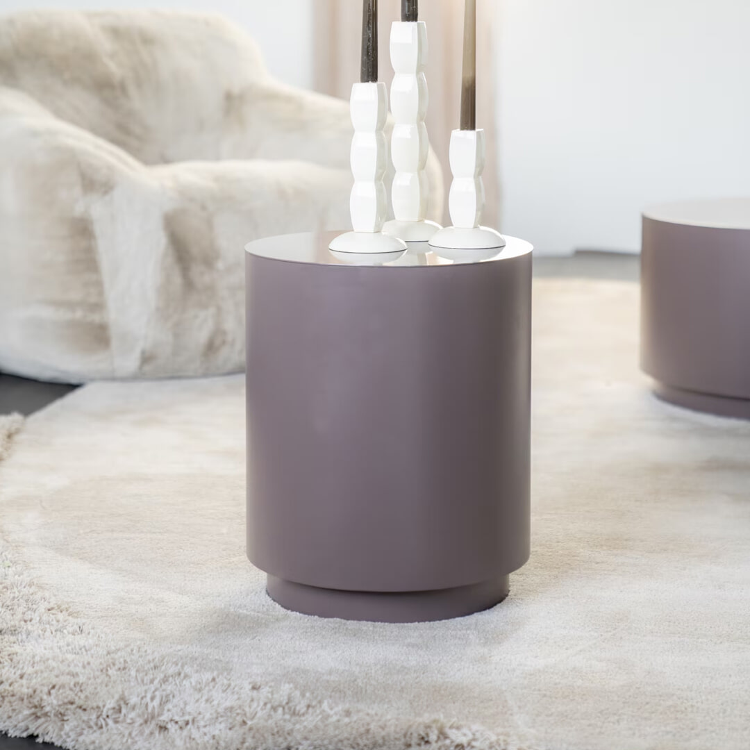 By-Boo Ronde Bijzettafel Mesita 37cm - Donker Taupe