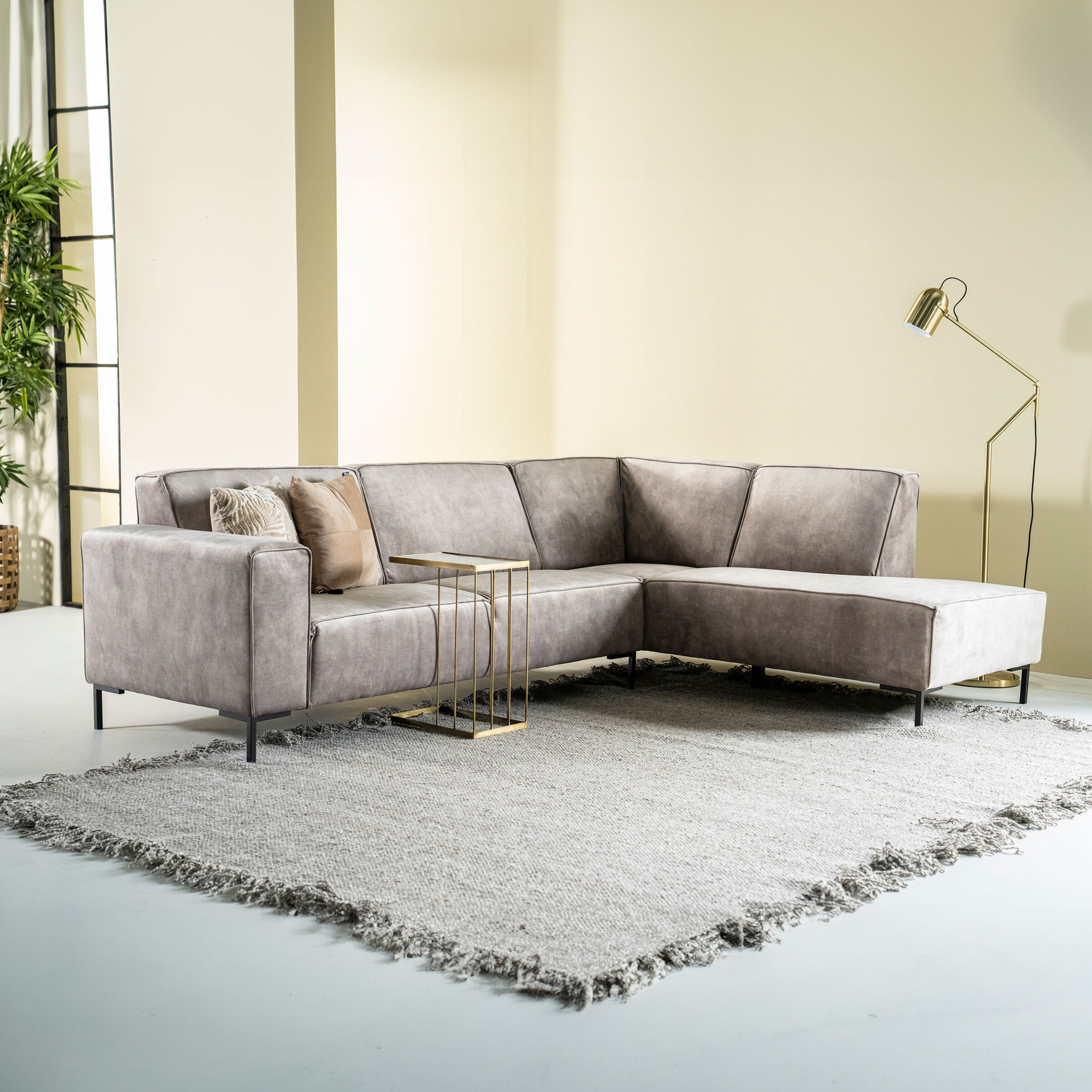 Sevn Hoekbank 'Michelle' Velvet, kleur Lever