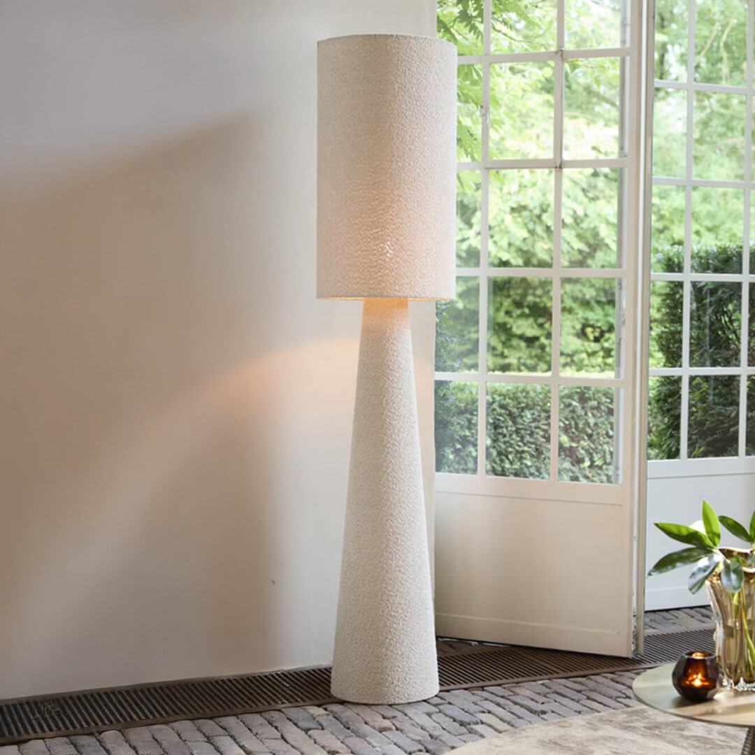 Light & Living Vloerlamp 'Micky' Bouclé, 180cm, kleur Zand
