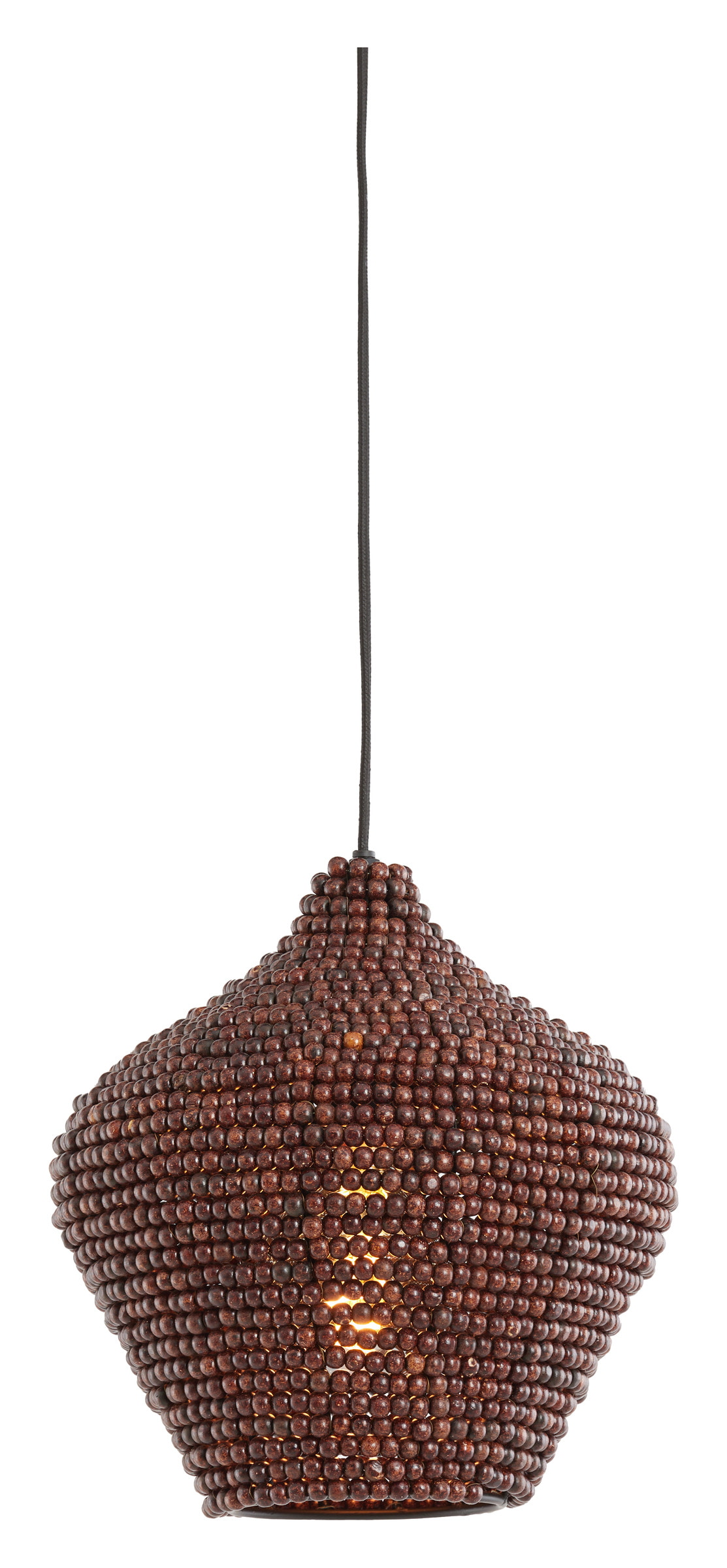 Light & Living Hanglamp 'Kalenga' Kralen, 28cm, kleur Donkerbruin