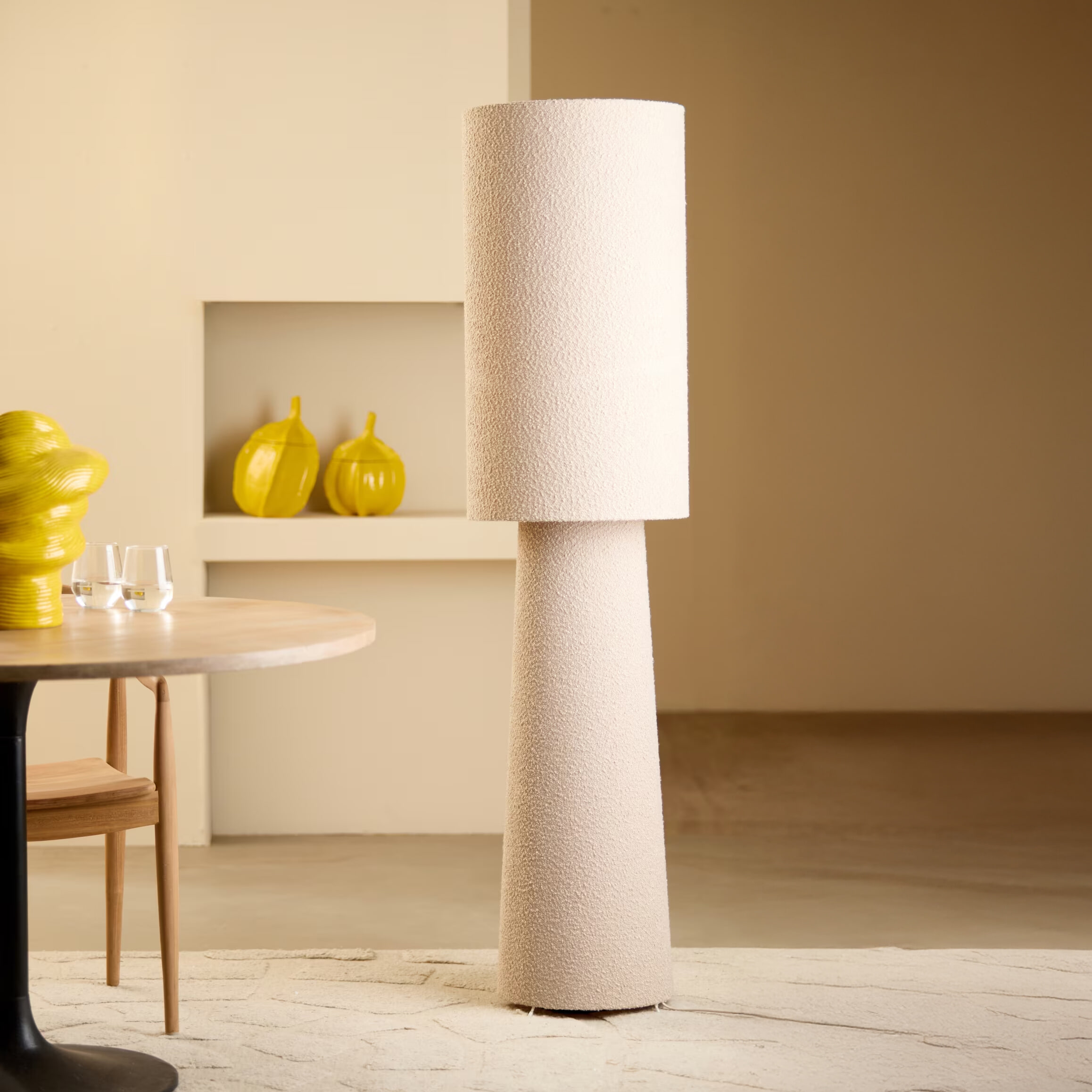 Light & Living Vloerlamp 'Mikkel' Bouclé 165cm