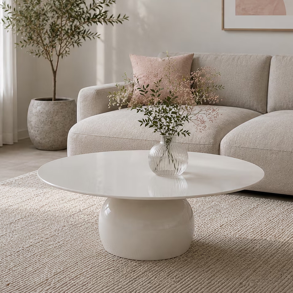 Brix Ronde Salontafel Mila Metaal, Ø90cm - Off White