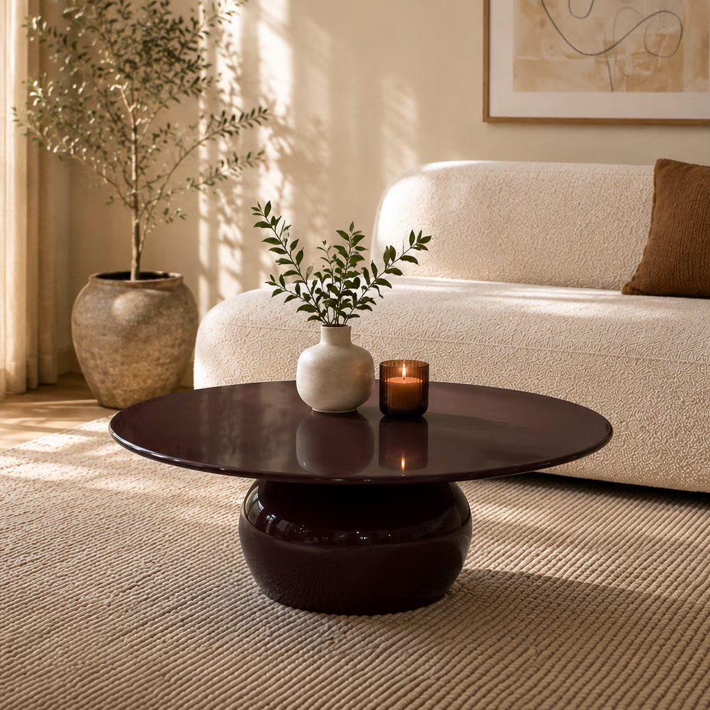 Brix Ronde Salontafel Mila Metaal, Ø90cm - Roodbruin