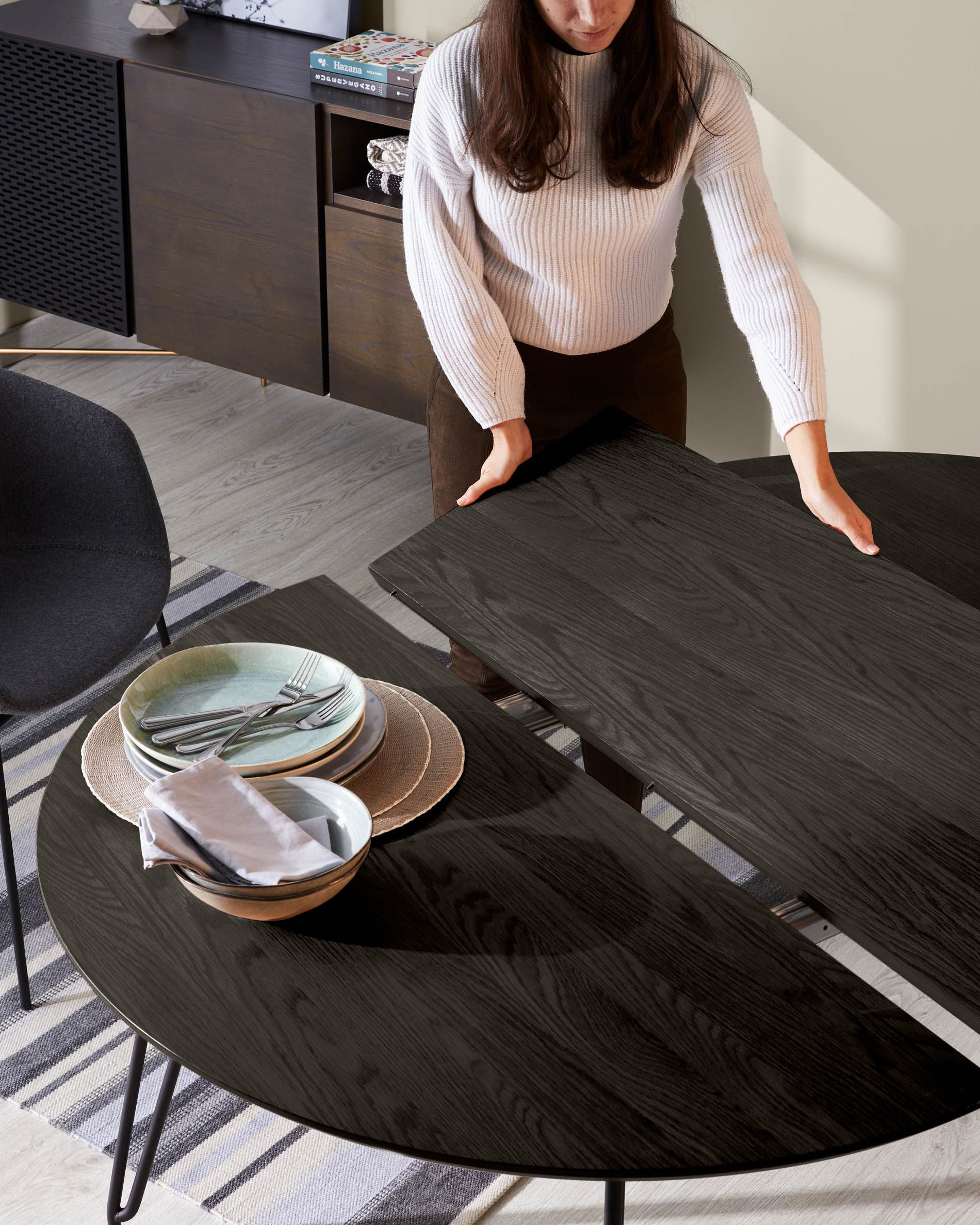 Kave Home Uitschuifbare Ronde Eettafel 'Milian' Ø120 x 120/160/200cm