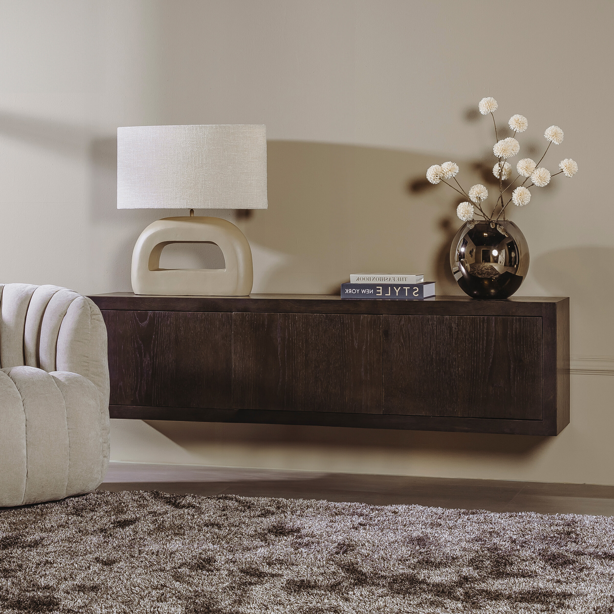 Tower Living Zwevend TV-meubel 'Mincio' Eiken