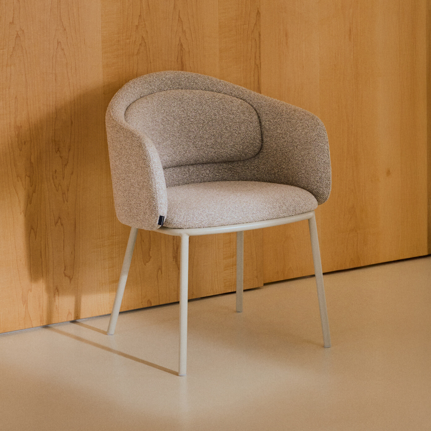 Kave Home Eetkamerstoel Minda Grove Chenille - Beige