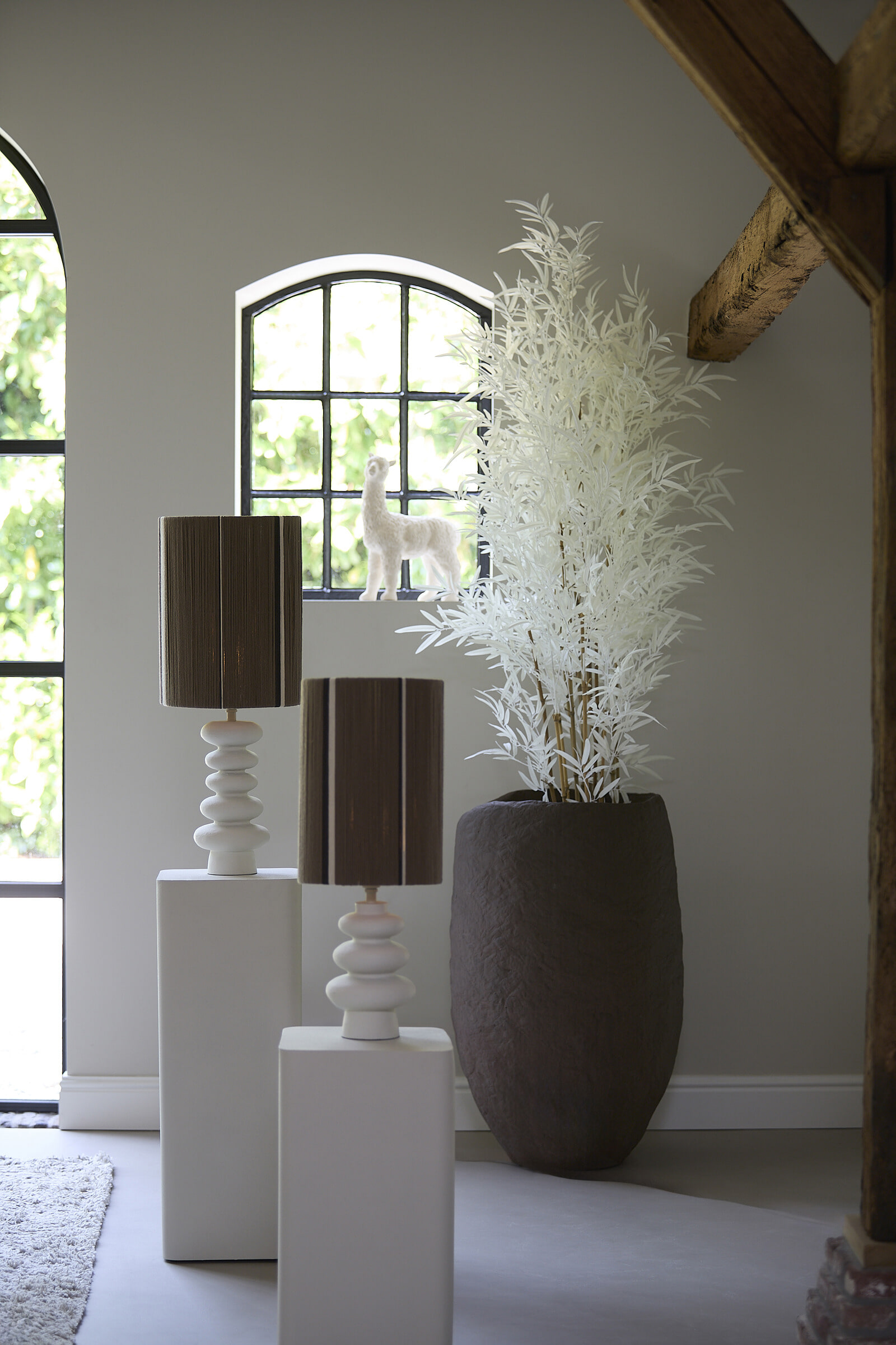 Light & Living Tafellamp 'Olona' 35cm hoog, kleur Crème (excl. kap)