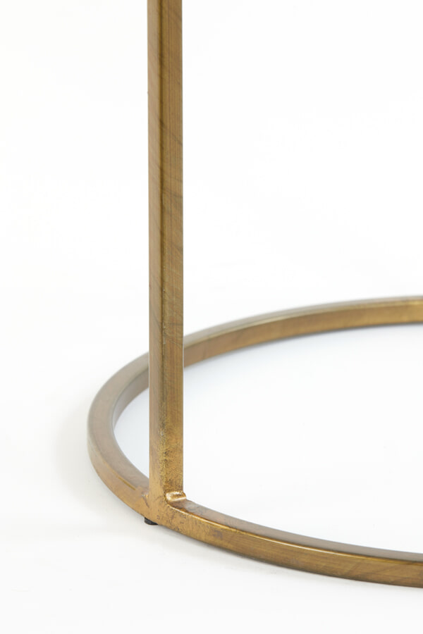 Light & Living Bijzettafel 'Duarte' Set van 2 stuks, glas smoke-goud
