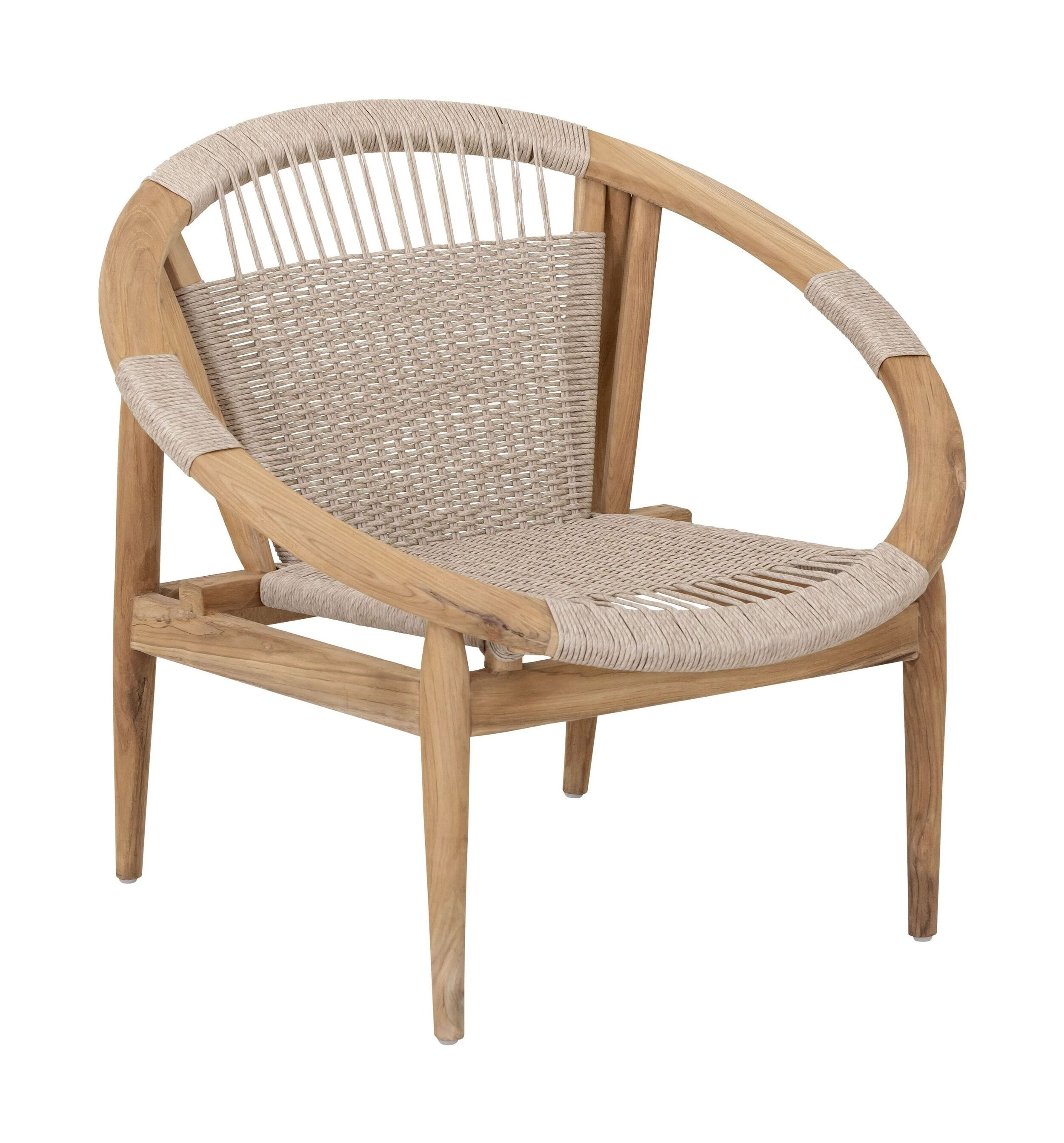 MUST Living Fauteuil Kumo Teakhout en touw - Naturel