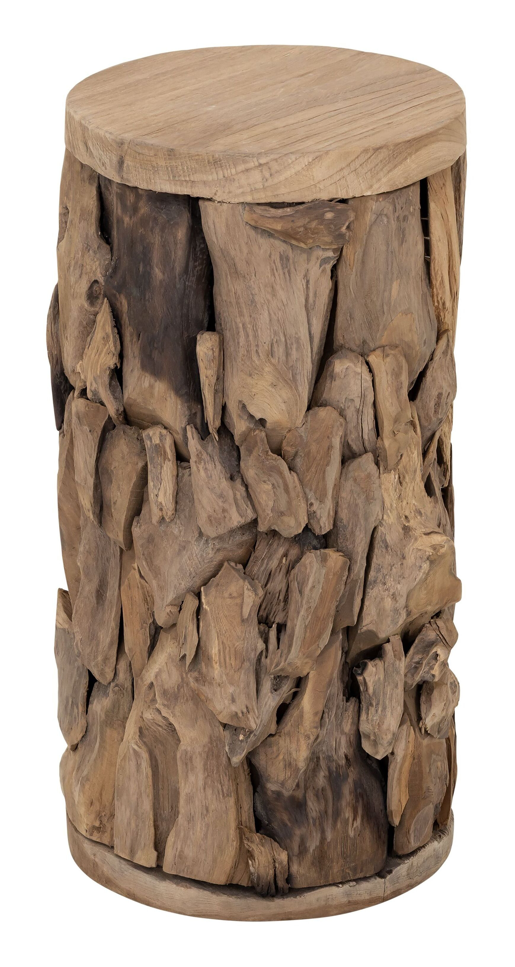 MUST Living Ronde Bijzettafel Spice Teakwortel, Ø30cm - NATUREL