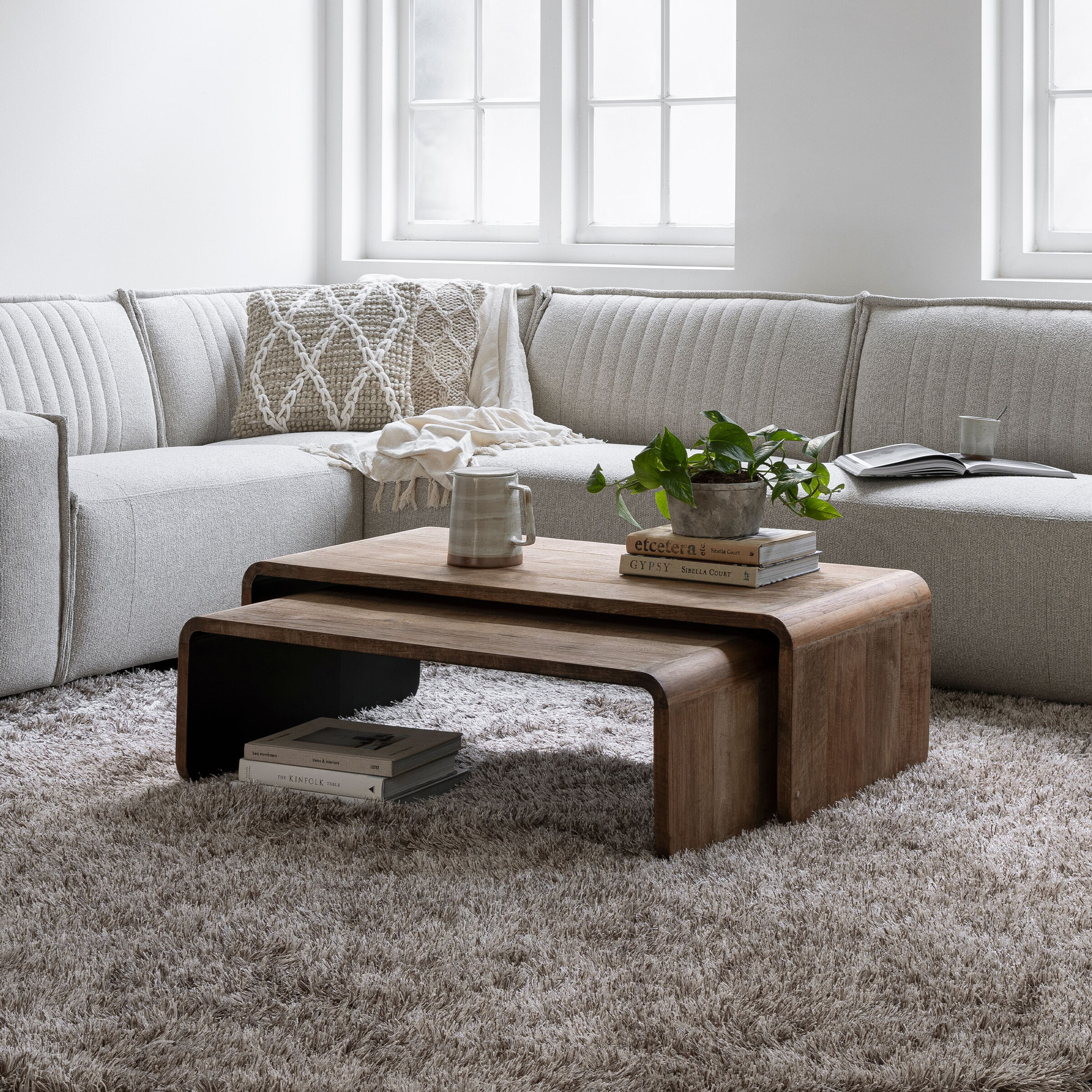 DTP Home Salontafel 'Evo' Teakhout, Set van 2 stuks