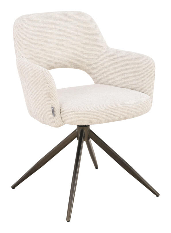 MUST Living Draaibare Eetkamerstoel DiCaprio Donna-stof - Natural