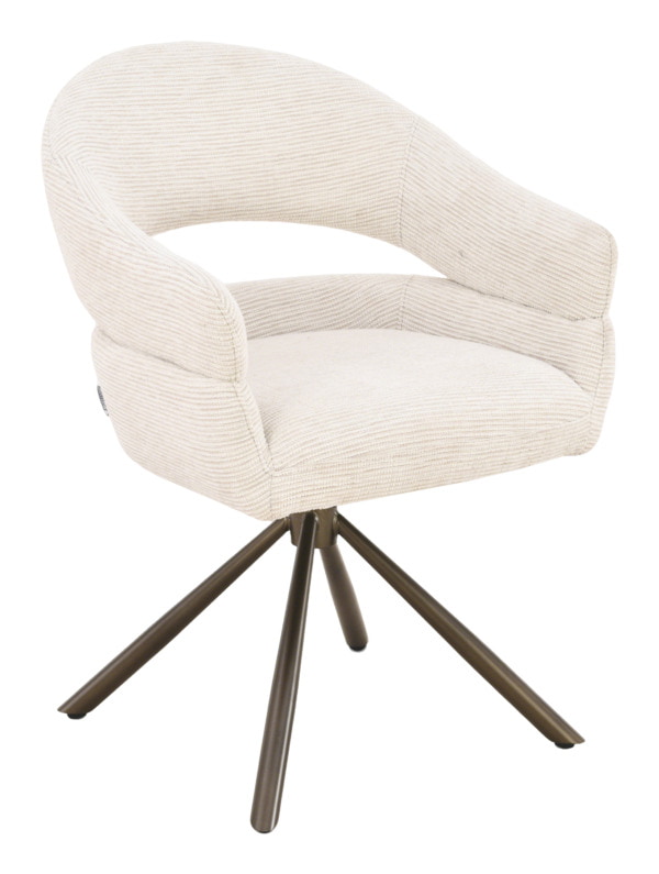 MUST Living Draaibare Eetkamerstoel Clooney Donna-stof - Natural