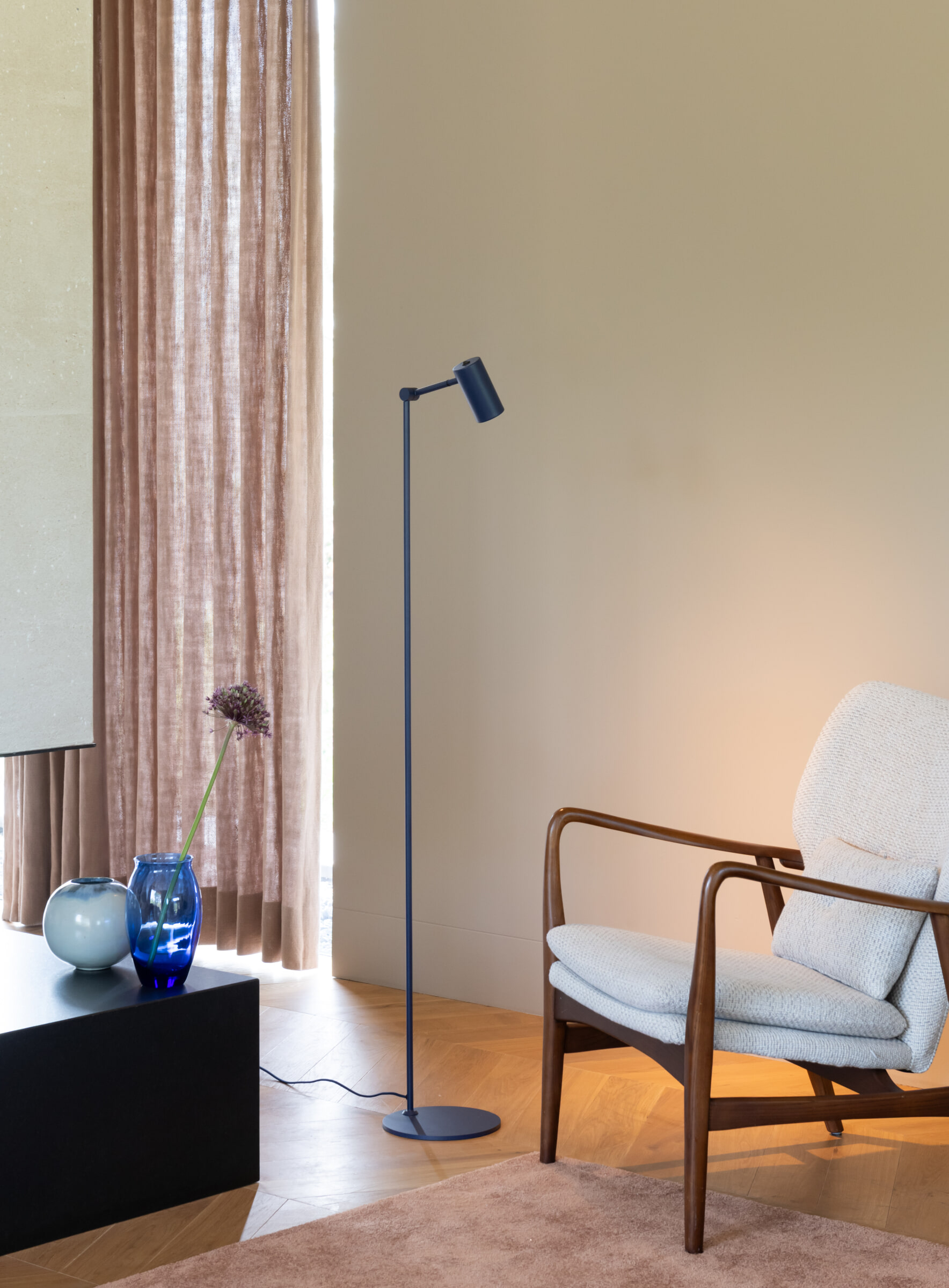 its about RoMi Vloerlamp 'Montreux' 150cm, kleur Donkerblauw