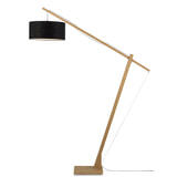GOOD&MOJO Vloerlamp 'Montblanc' Bamboe en Eco linnen, 207cm, kleur Zwart