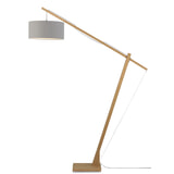 GOOD&MOJO Vloerlamp 'Montblanc' Bamboe en Eco linnen, 207cm, kleur Lichtgrijs