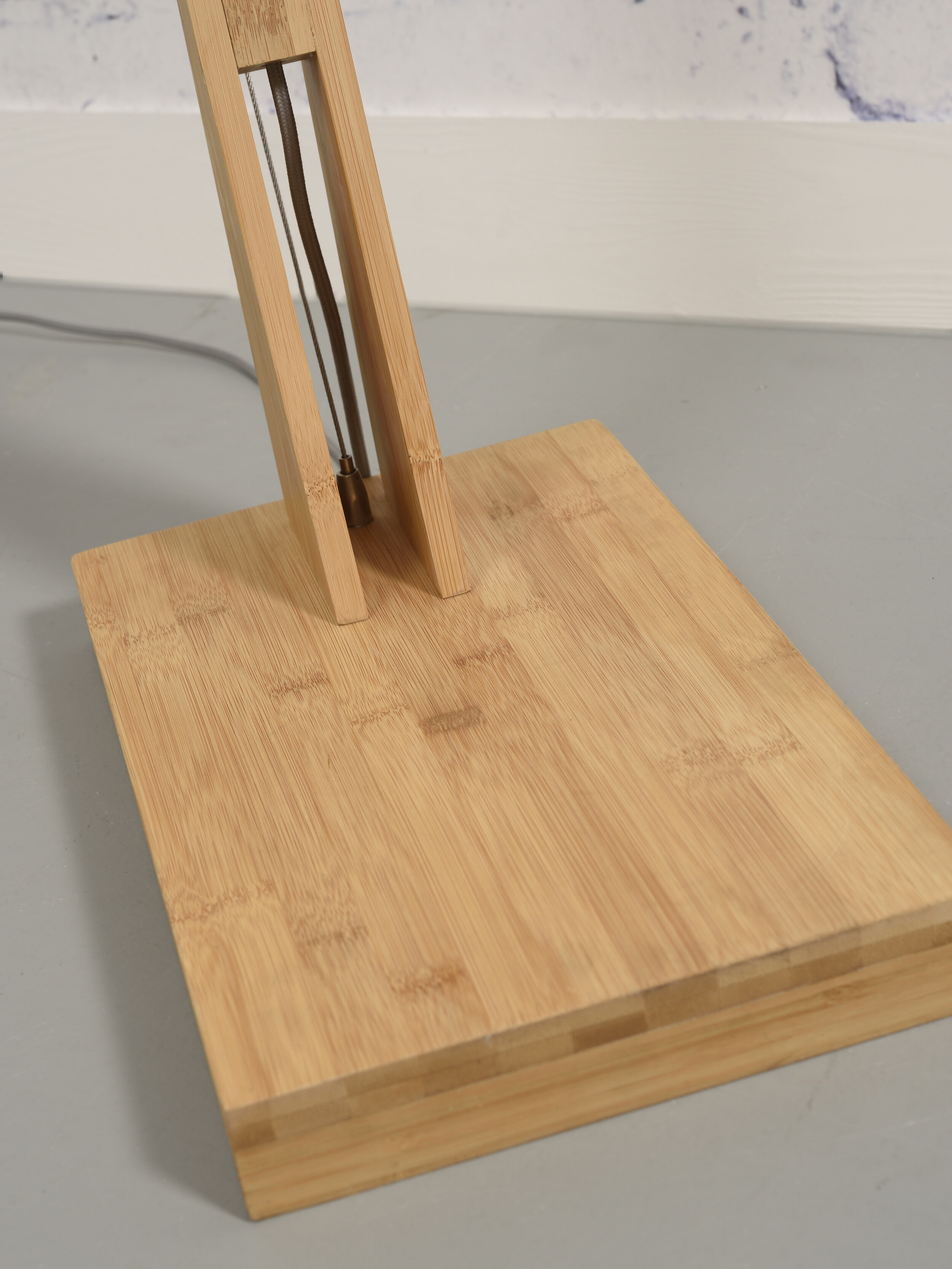 GOOD&MOJO Vloerlamp 'Montblanc' Bamboe en Eco linnen, 207cm, kleur Beige