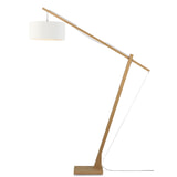 GOOD&MOJO Vloerlamp 'Montblanc' Bamboe en Eco linnen, 207cm, kleur Wit