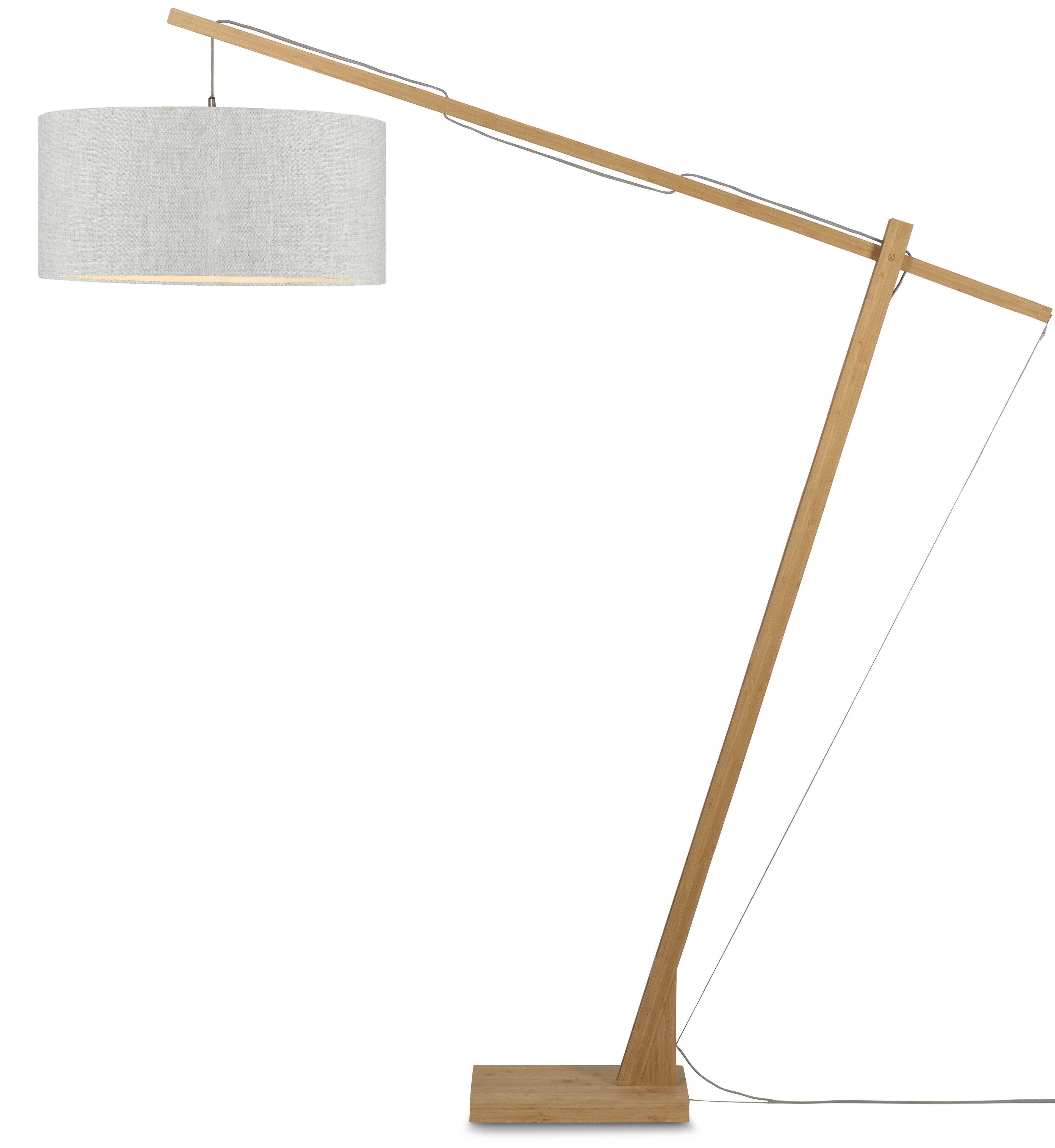 GOOD&MOJO Vloerlamp 'Montblanc' Bamboe en Eco linnen, 207cm, kleur Beige