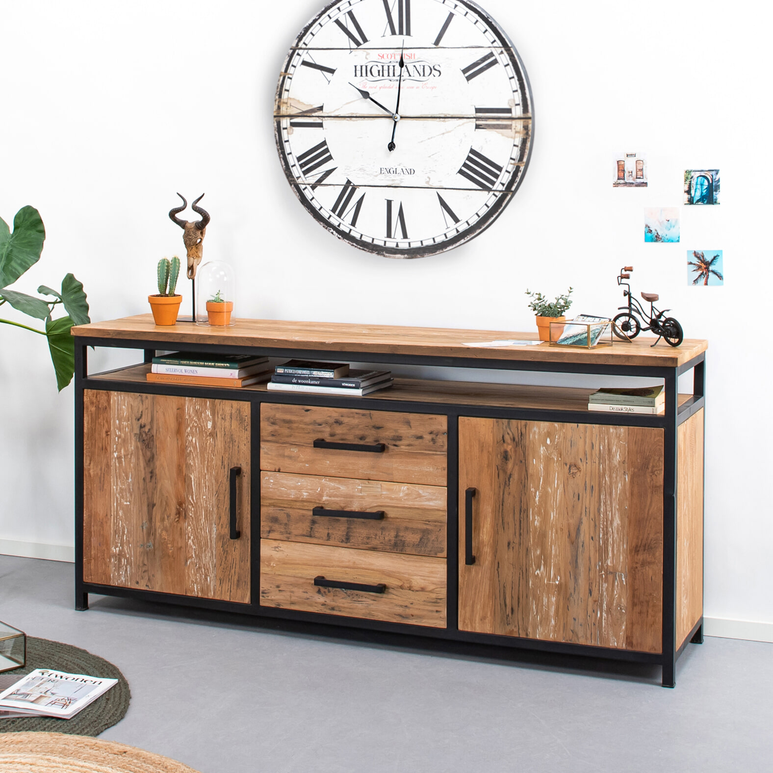 Sohome Dressoir 'Washington' Teak en staal, 180cm