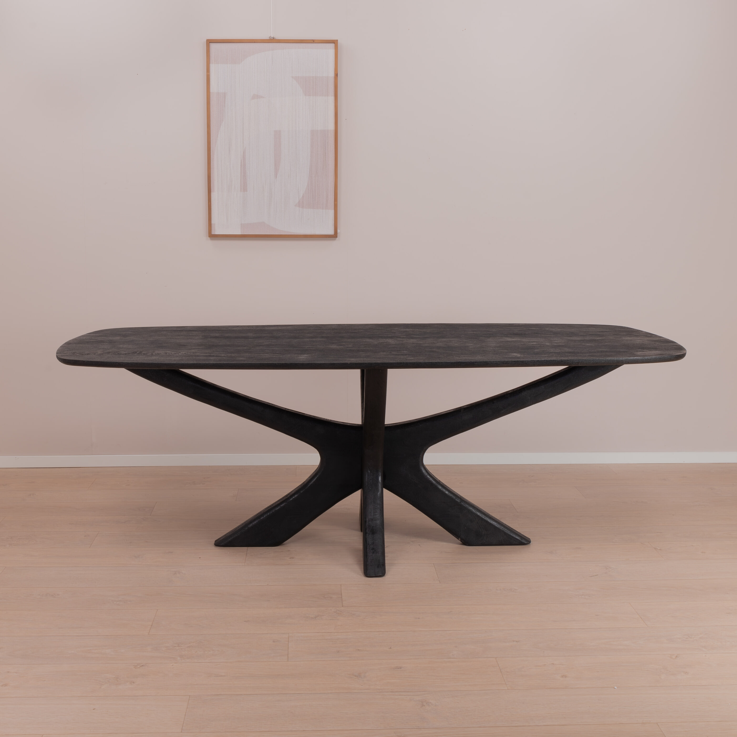 Sohome Deens Ovale Eettafel 'Mabel' Mangohout, 250 x 105cm, kleur Zwart