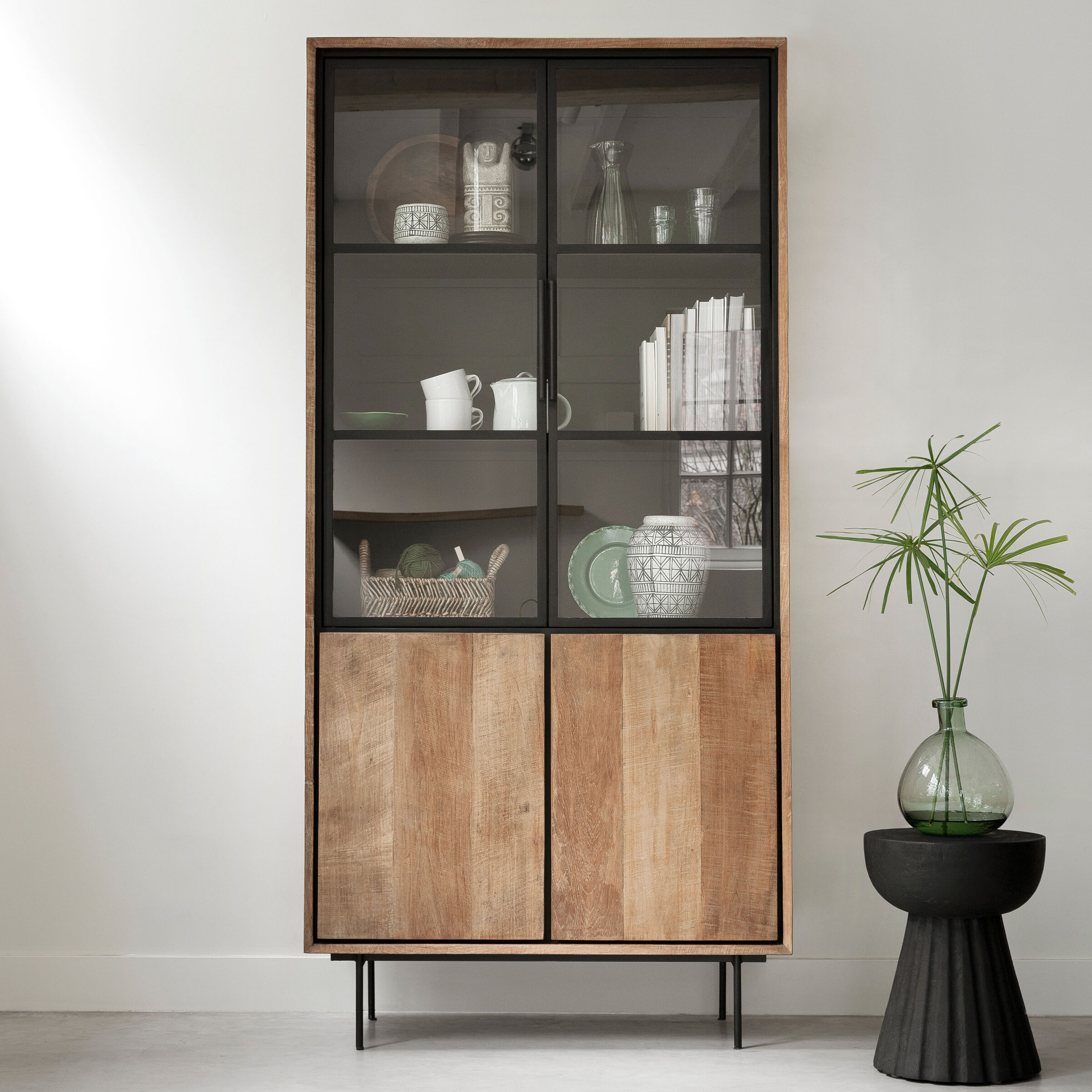 DTP Home Vitrinekast 'Metropole' Teakhout, 210 x 100cm