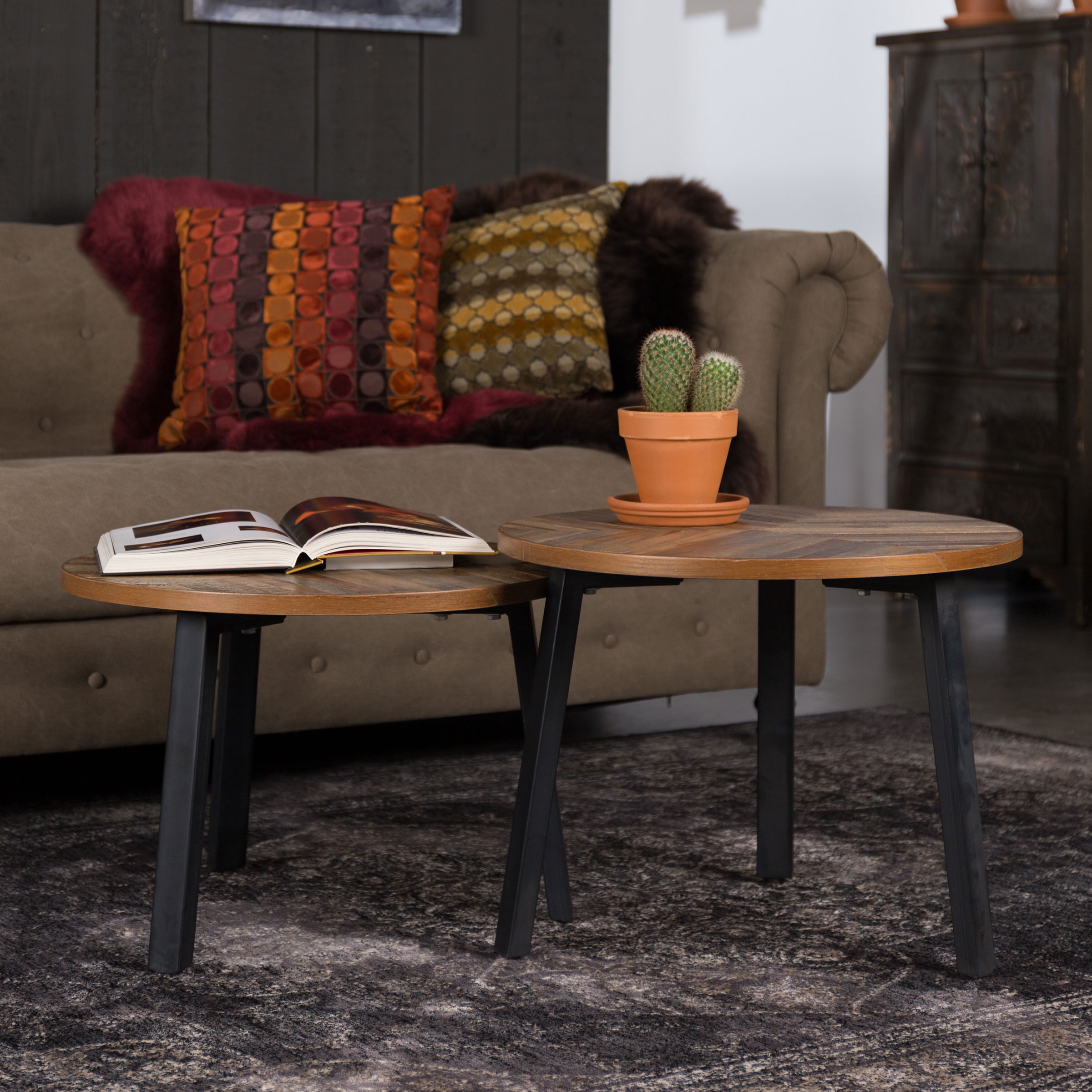 Dutchbone Salontafel 'Mundu' set van 2 stuks Dutchbone Salontafel 'Mundu' set van 2 stuks