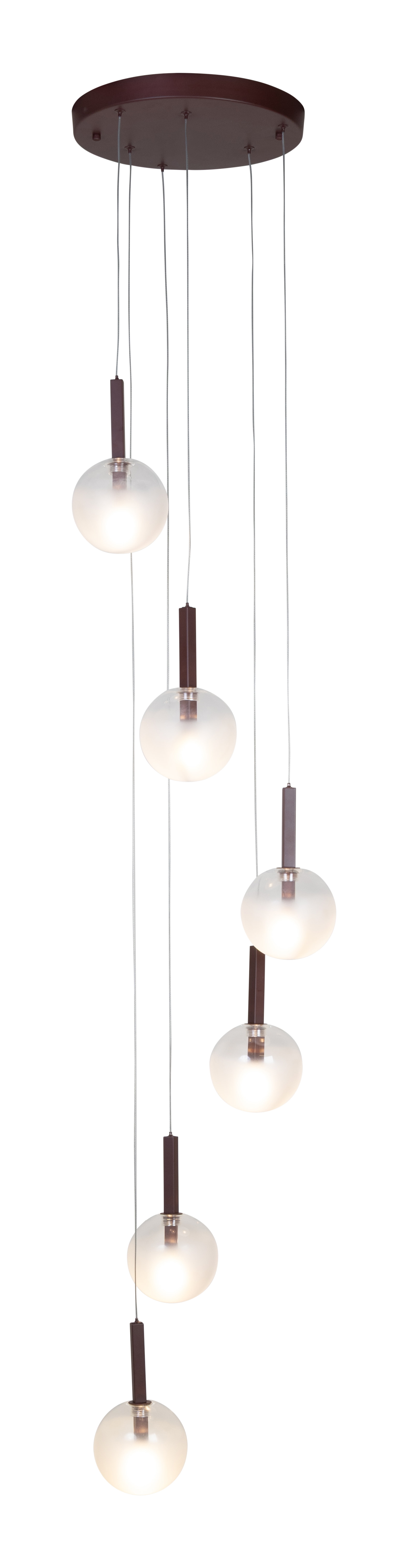 its about RoMi Hanglamp Murano 6-lamps, Glas - Bordeauxrood