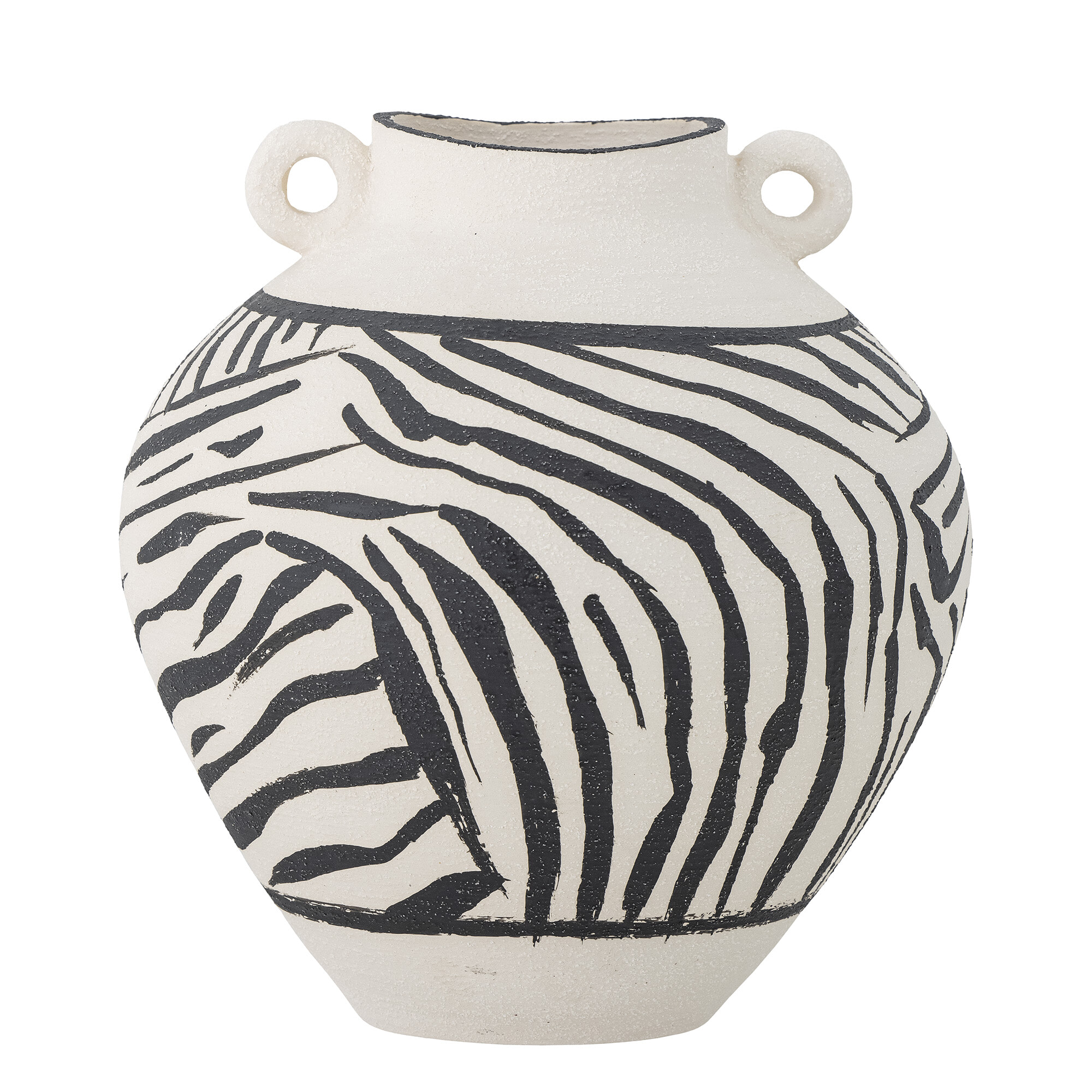 Bloomingville Vaas Togo, Steengoed, 26cm - Zwart