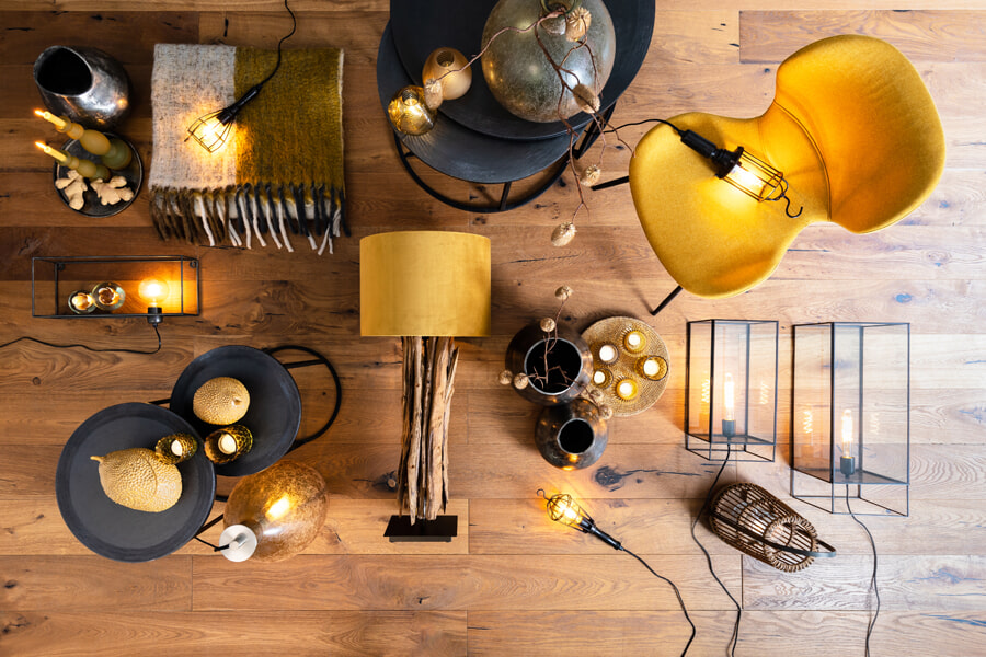 Light & Living Bijzettafel 'Talca' Set van 2 stuks, 35/40cm, kleur Antiek Lood