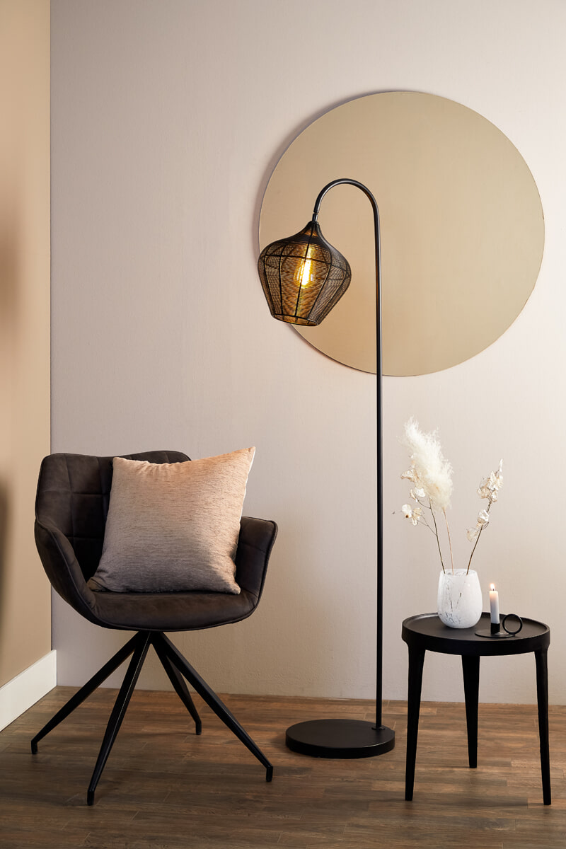 Light & Living Vloerlamp 'Alvaro' 160cm, kleur Mat Zwart