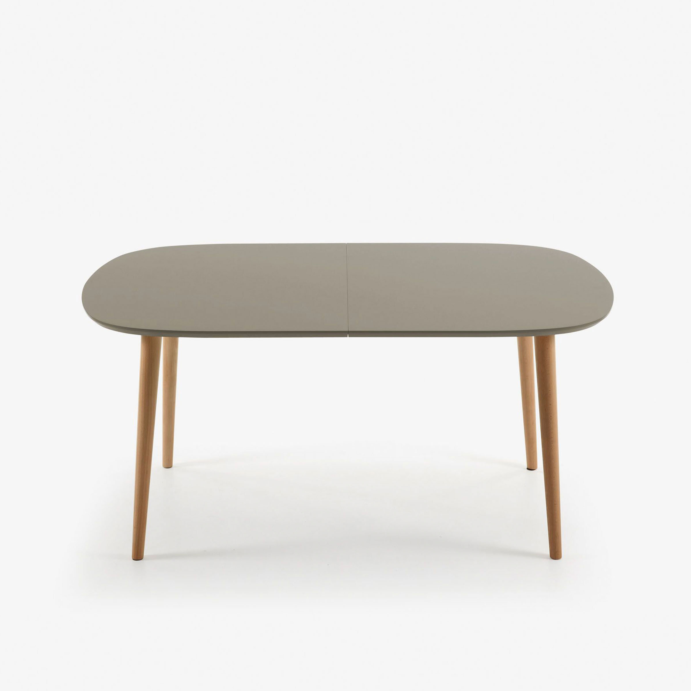 Kave Home Uitschuifbare Ovale Eettafel 'Oqui' 160 - 260 x 100cm, kleur Taupe