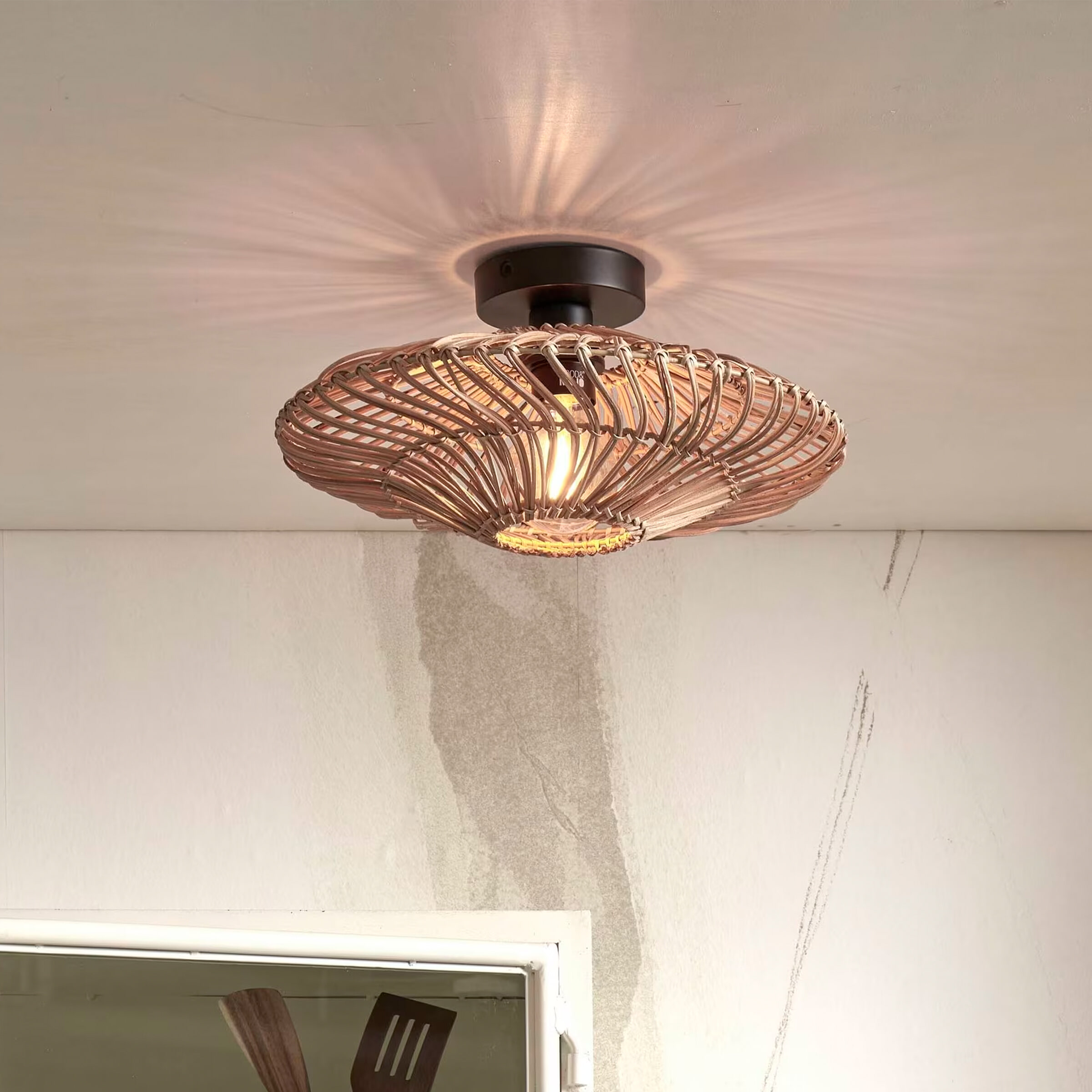 GOOD&MOJO Plafondlamp 'Zanzibar' Rotan, 40cm