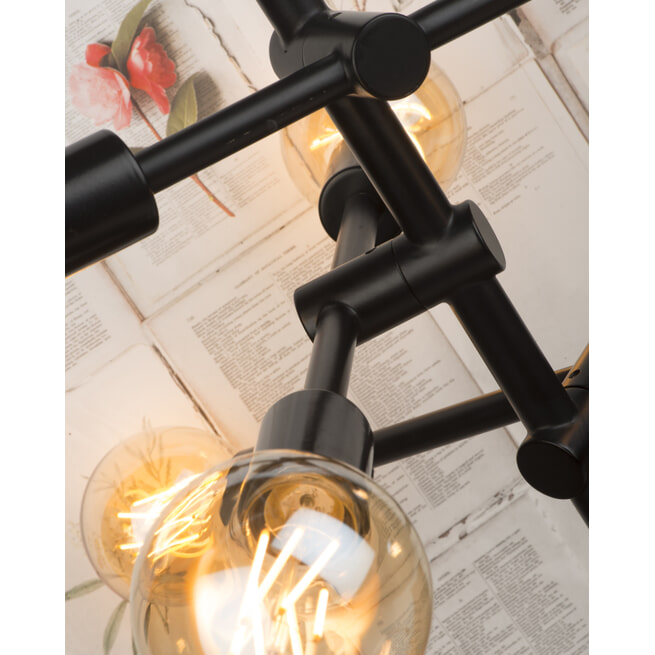 its about RoMi Tafellamp 'Nashville' 6-lamps, kleur Zwart