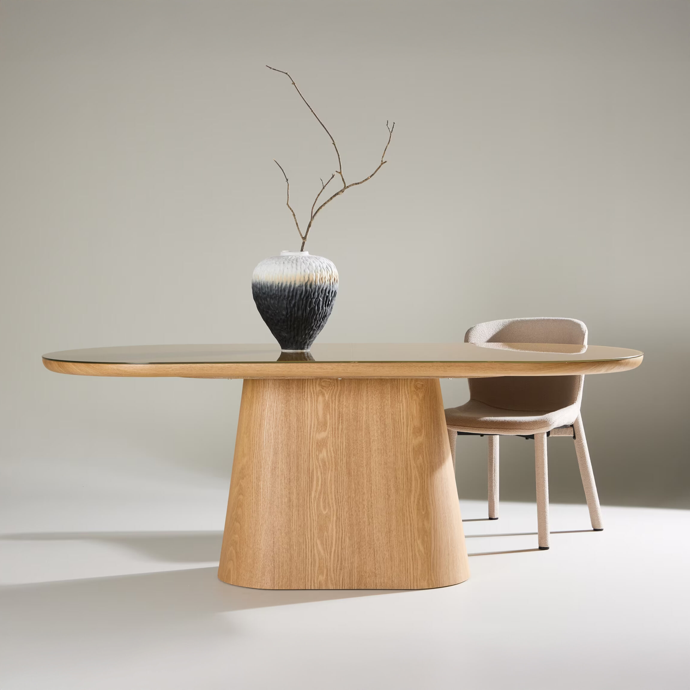 Nohr Ovale Eettafel Nateshia MDF, 200 x 90cm - Naturel - Ovaal