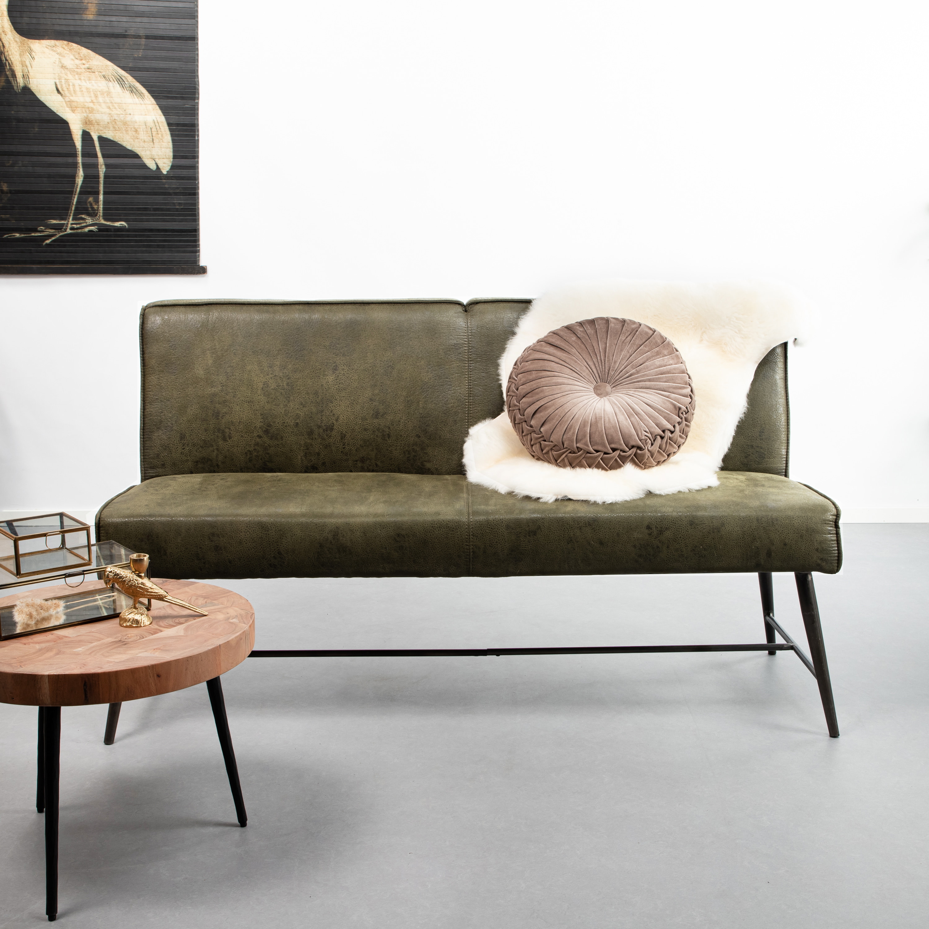 Tower Living Eetkamerbank 'Belmonte' 155cm, kleur groen
