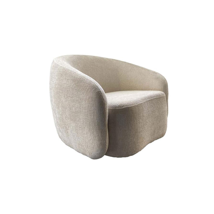 Tower Living Draaifauteuil 'Castro' Chenille, kleur Pearl