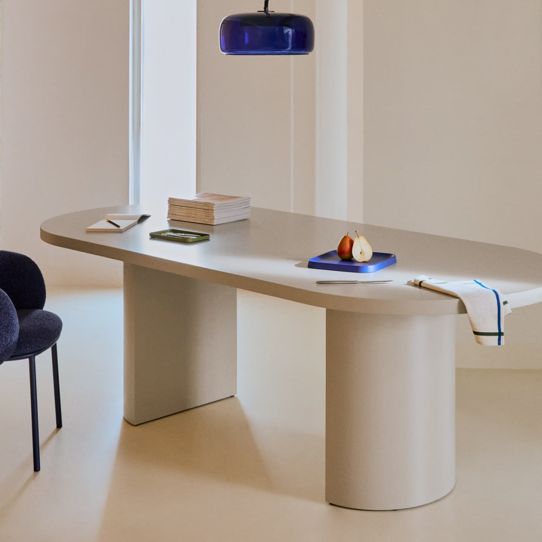 Kave Home Ovale Eettafel 'Nealy' MDF, kleur Ecru