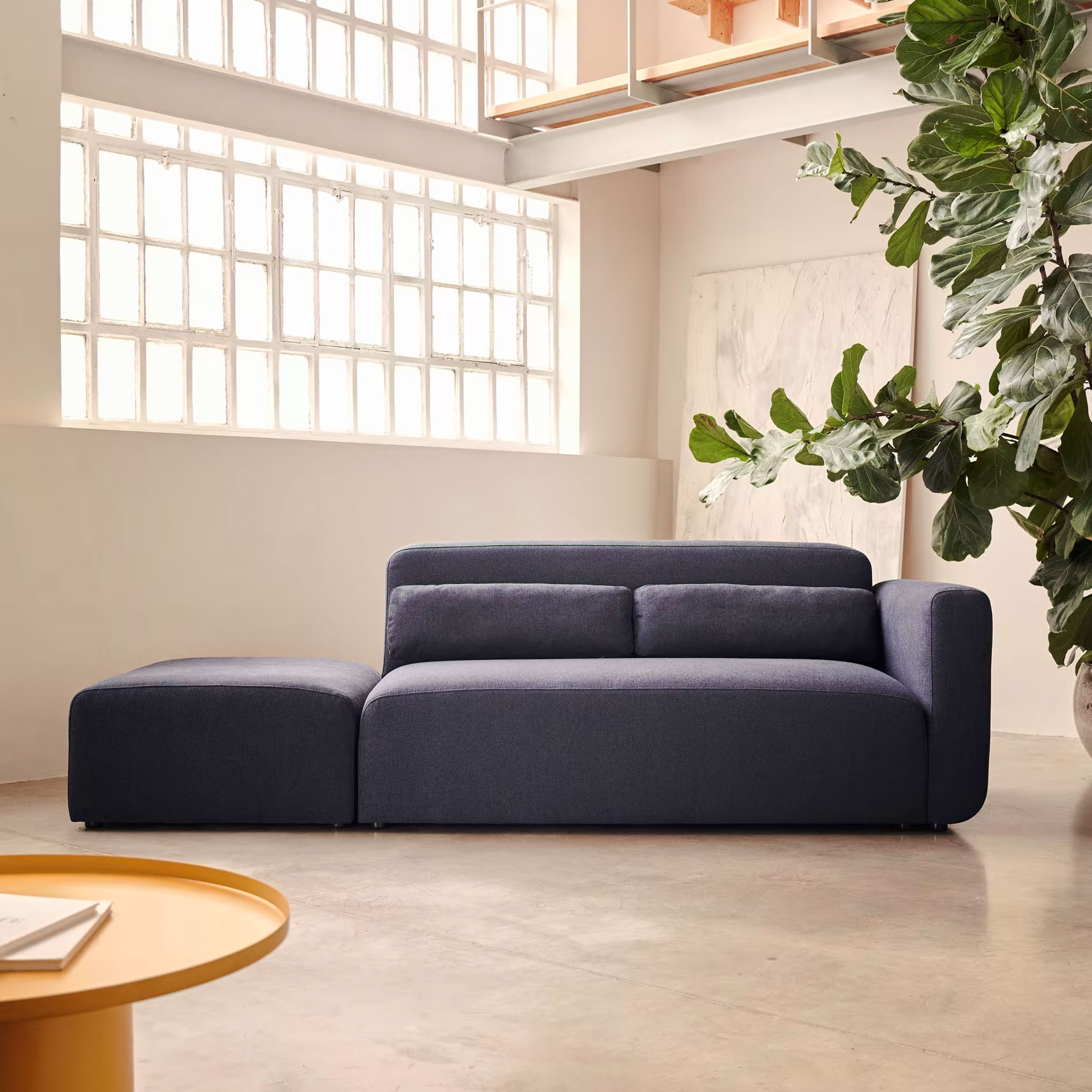 Kave Home 2-zits Bank 'Neom' Met eindpaneel, kleur Donkerblauw