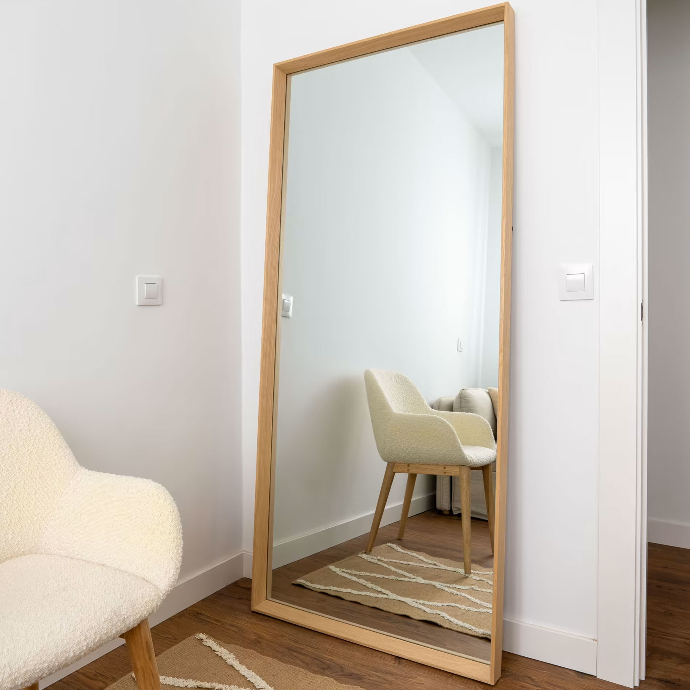 Kave Home Spiegel 'Nerina' 180 x 80cm, kleur Naturel