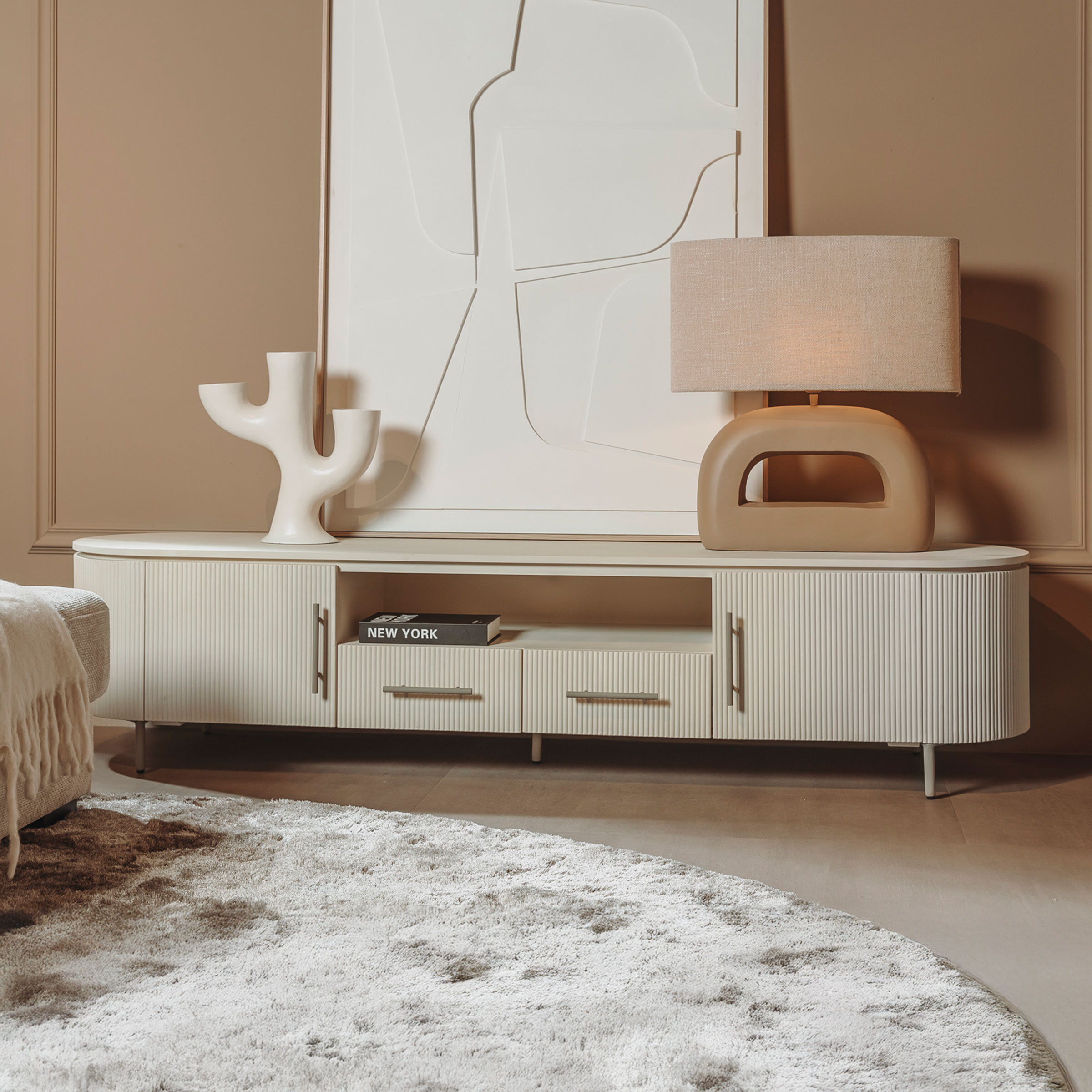 Tower Living TV-meubel 'Corbetta' Minerale cement finish, 200cm