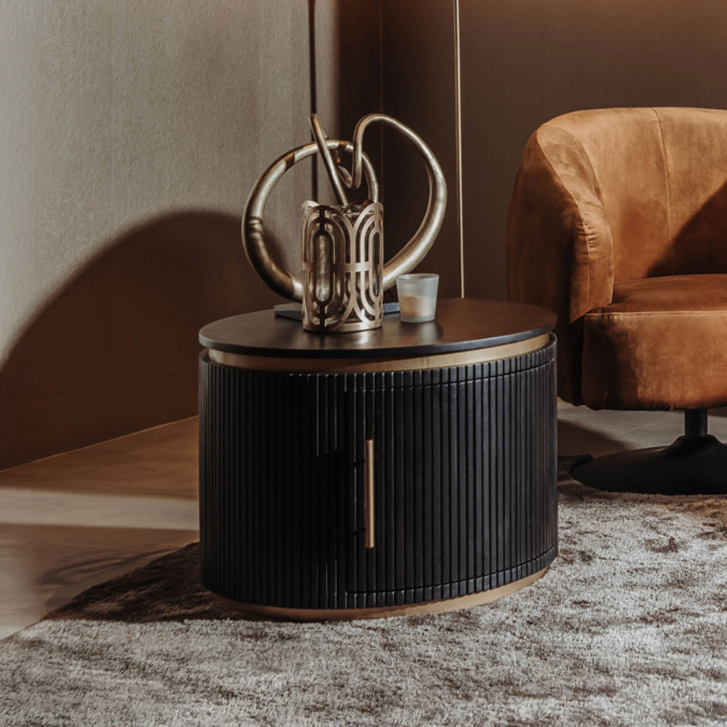 Tower Living Ronde Salontafel 'Rivello' Mangohout, 60cm
