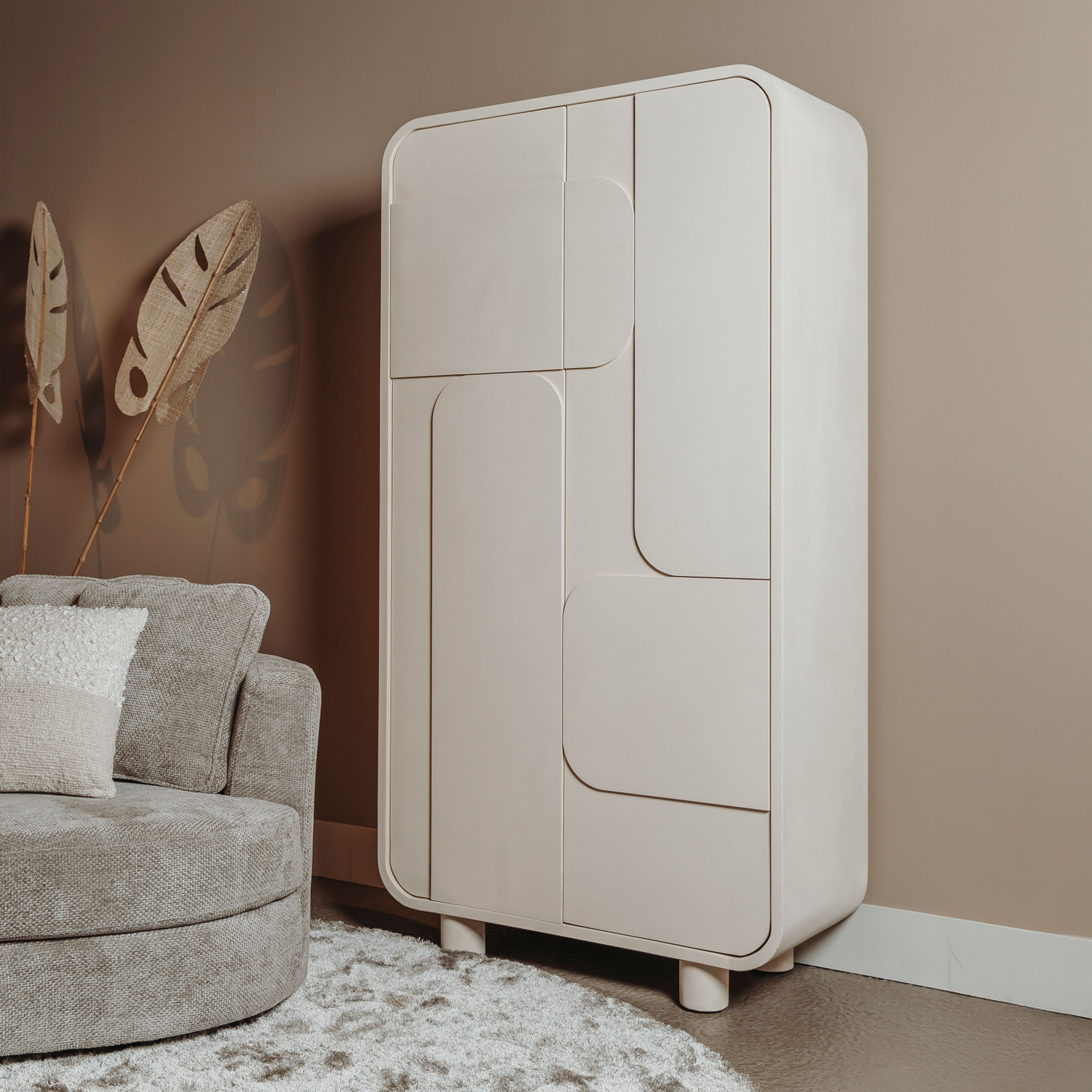 Tower Living Opbergkast 'Alviano' 190 x 100cm, kleur Beige