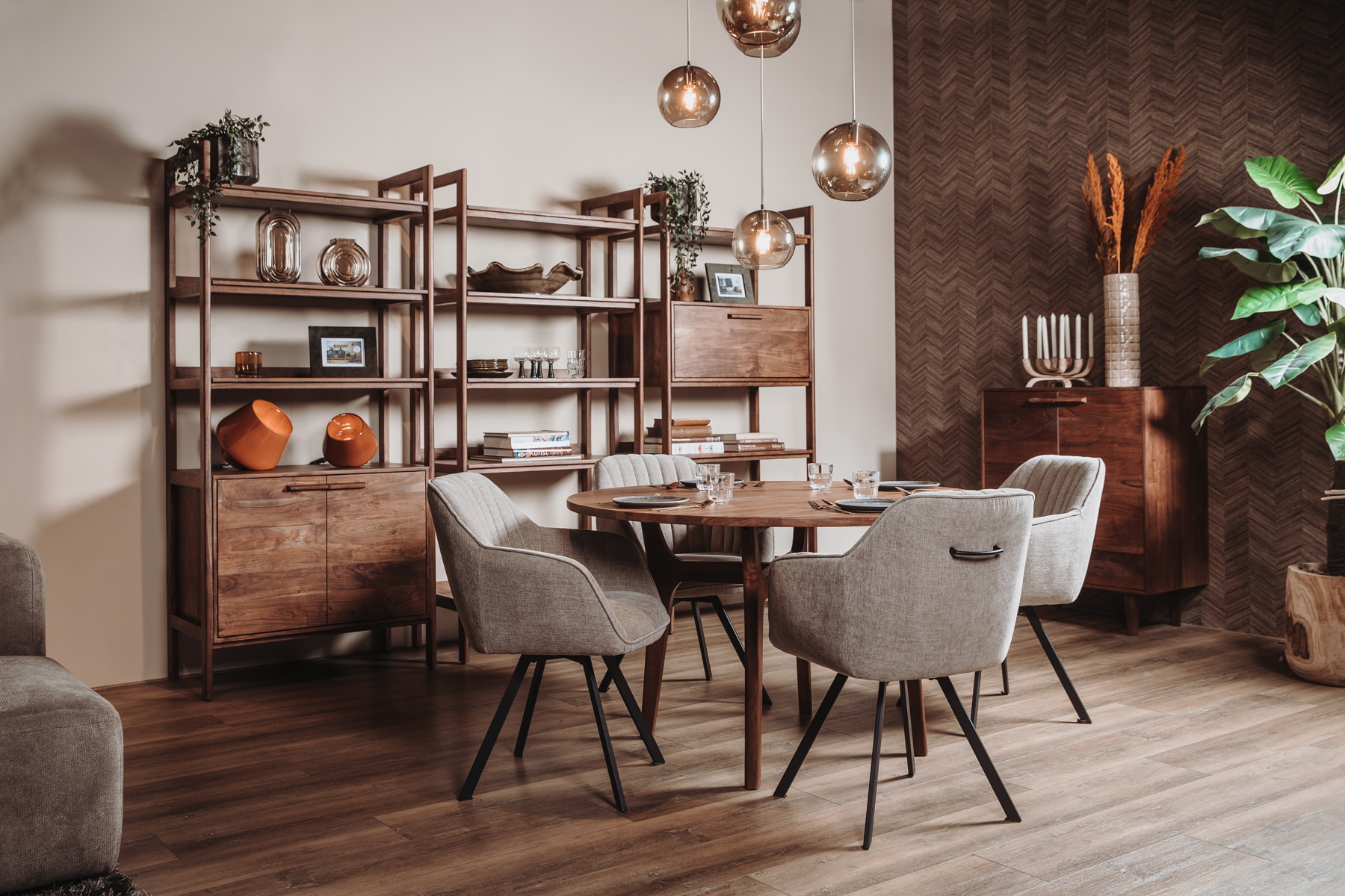 Tower Living Draaibare Eetkamerstoel 'Bruno' kleur Beige/Grijs