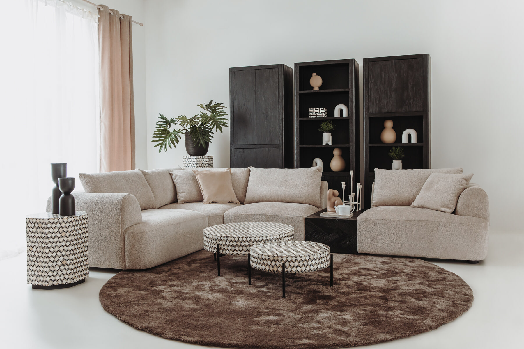 Tower Living Salontafel 'Ziano' Visgraat, 100 x 52cm, kleur zwart