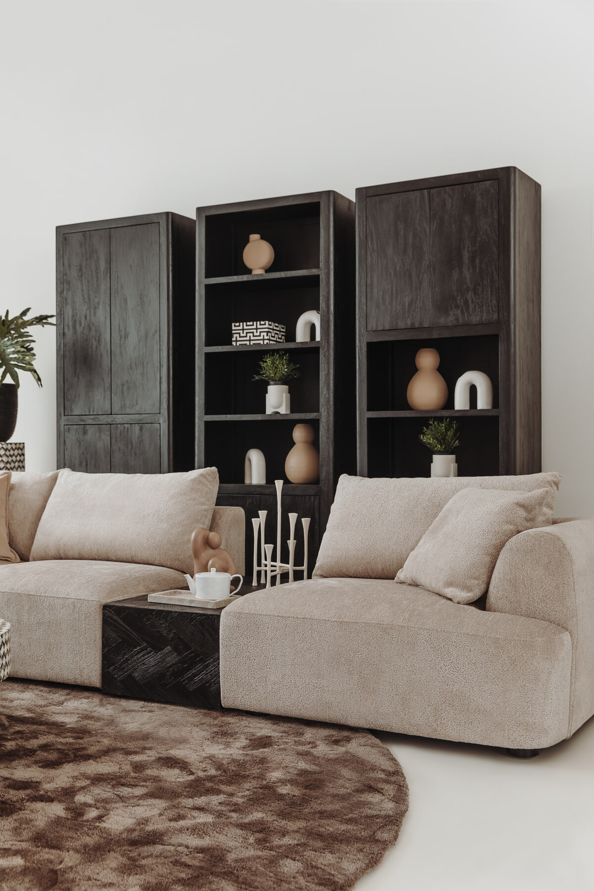 Tower Living Salontafel 'Ziano' Visgraat, 100 x 52cm, kleur zwart