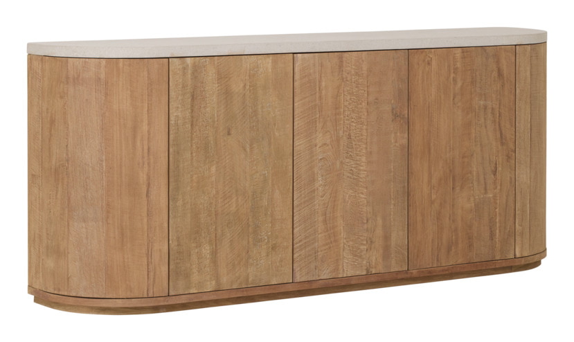 DTP Home Dressoir Nova Travertin en mangohout, 200cm - Naturel