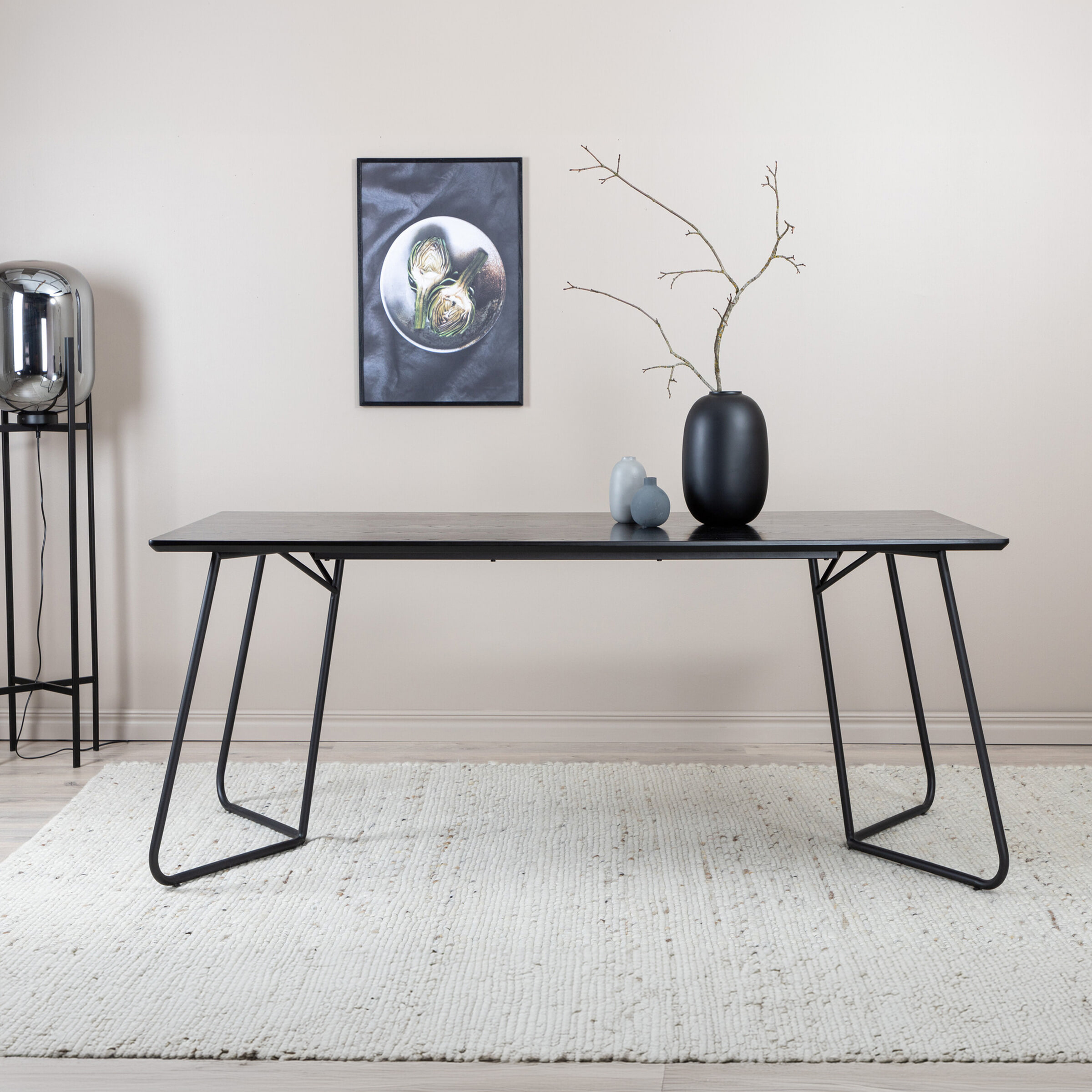 Nohr Eettafel 'Mikella' MDF, 190 x 90cm, kleur Zwart