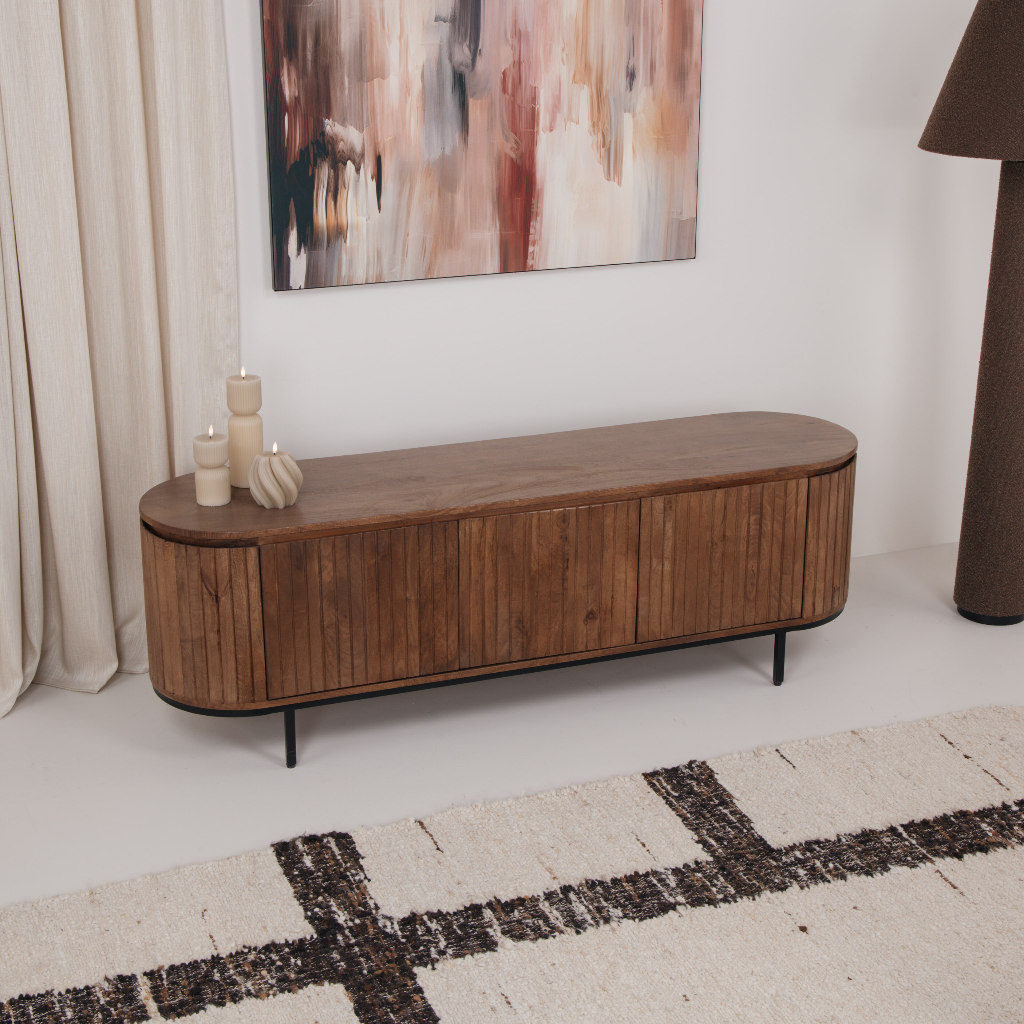 Livingfurn TV-meubel 'Noor' Mangohout, 170cm, kleur Naturel