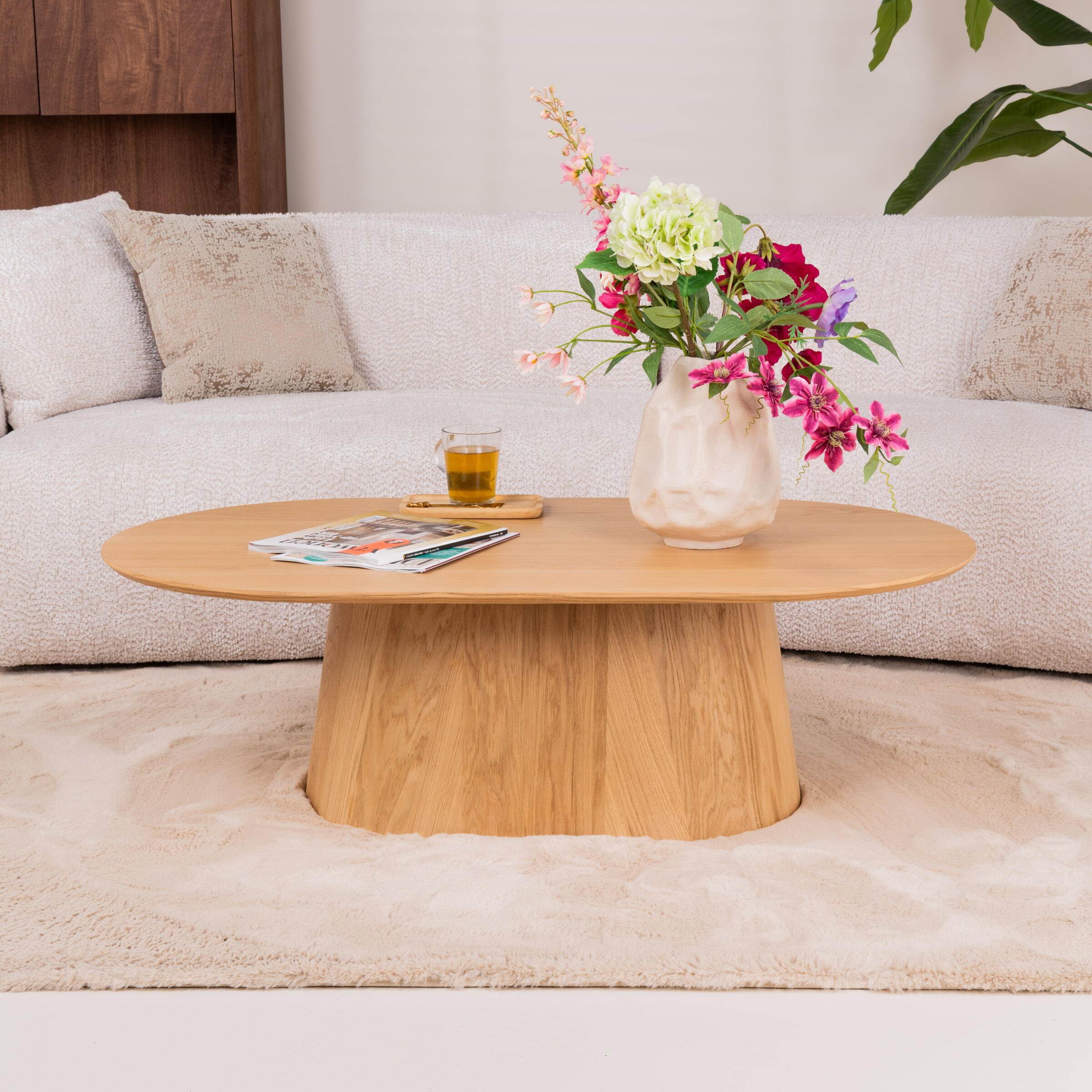 Livingfurn Ovale Salontafel 'Novero' Eiken, 120 x 70cm